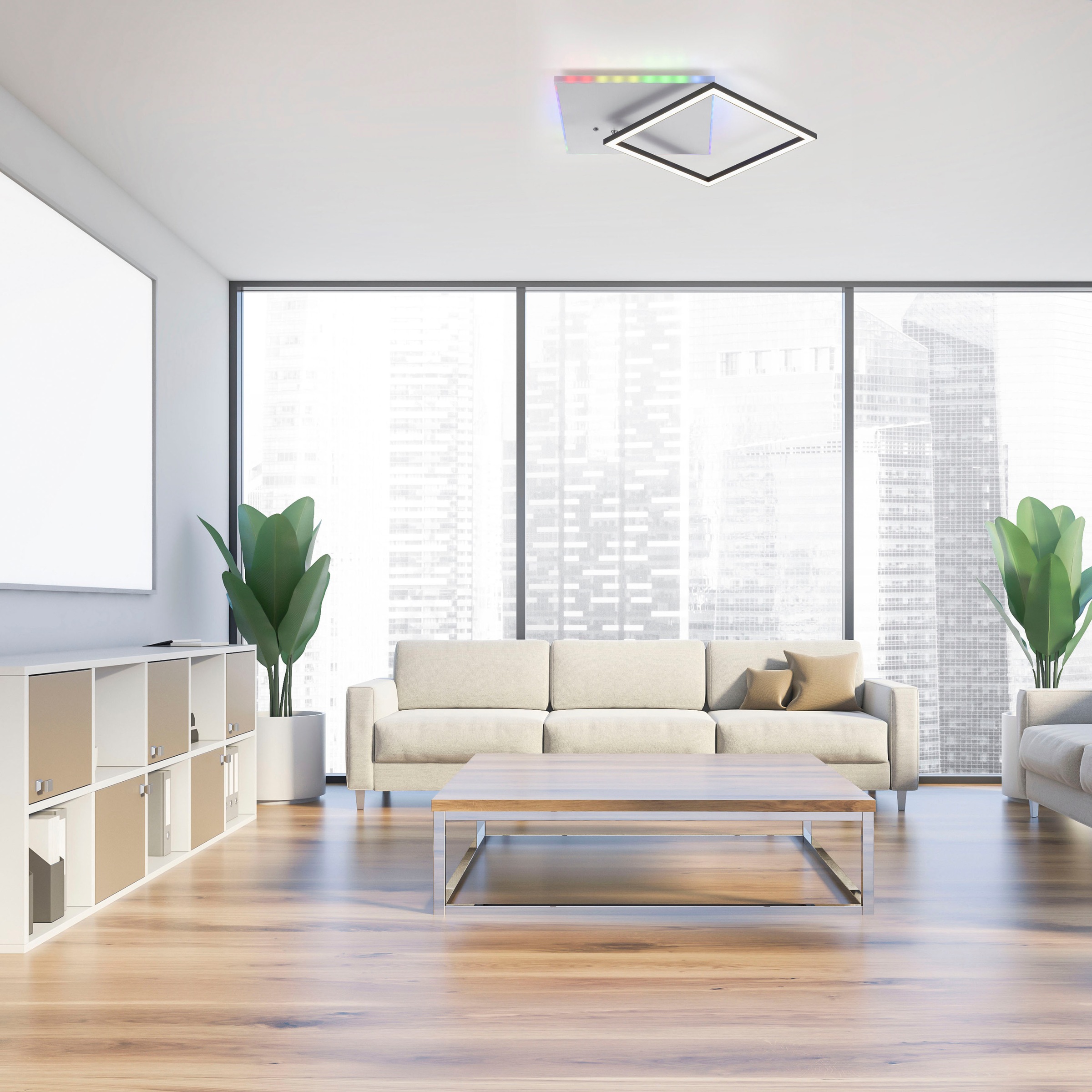 JUST LIGHT LED Deckenleuchte »RENDA«, 2 flammig, Leuchtmittel LED-Board-LED günstig online kaufen