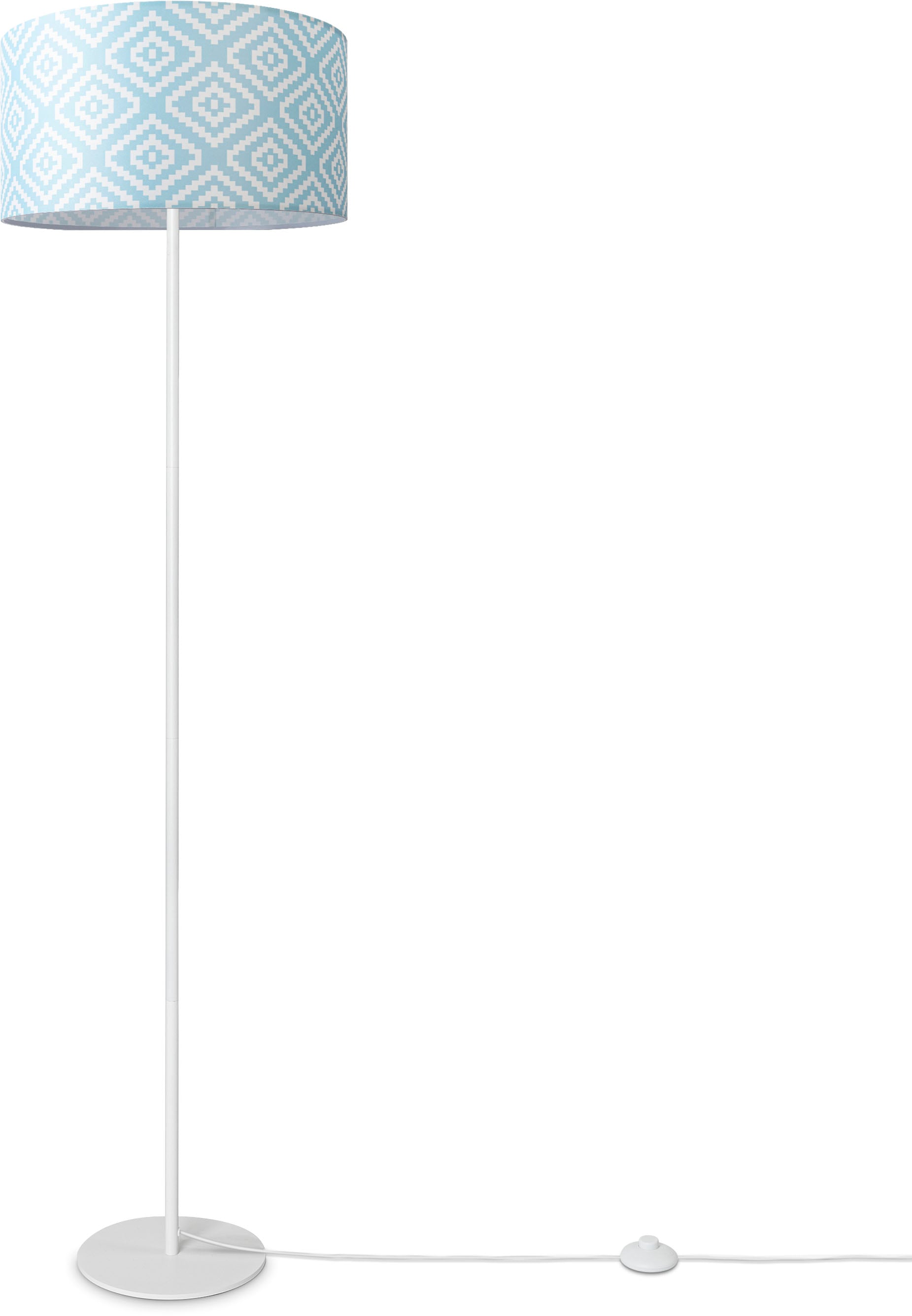 Paco Home Stehlampe »Luca Stella«, Leuchtmittel E27 | ohne Leuchtmittel, Standleuchte Stoff Lampenschirm Retro Vintage E27 Textilschirm