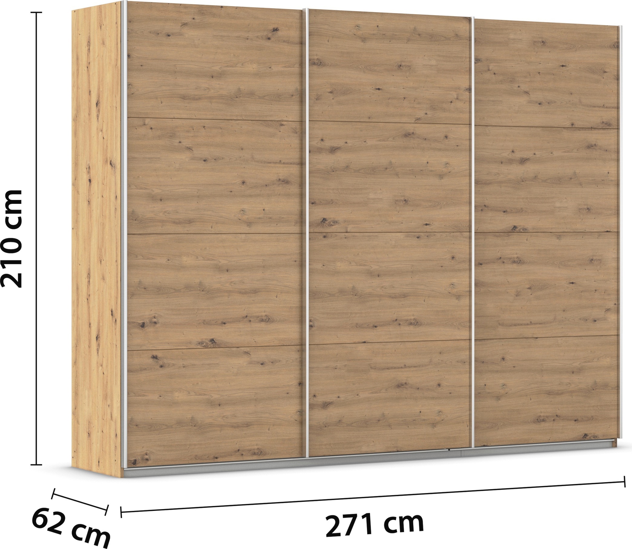 rauch Schwebetürenschrank »Kleiderschrank Schrank Garderobe AGORDO mit Dekor- oder Hochglanzfront«, (in zwei Griff-Farben), durchdachte Innenausstattung, in 4 Breiten und 2 Höhen MADE IN GERMANY