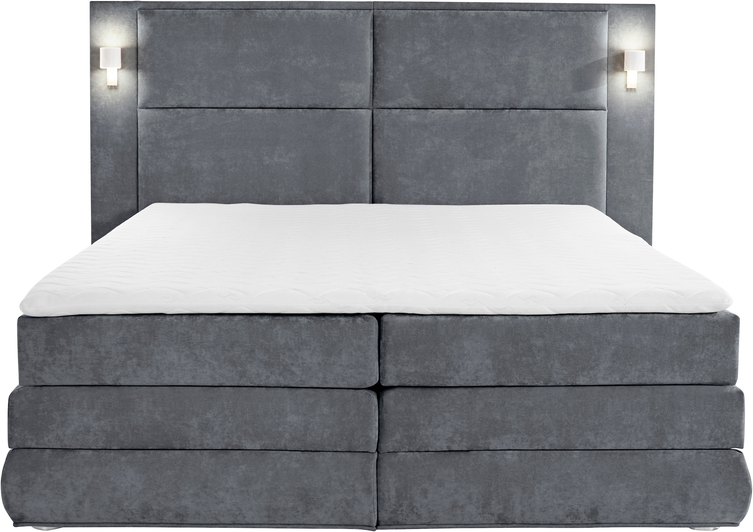 COLLECTION AB Boxspringbett »Copenhagen«, inklusive Bettkasten, Topper, wahlweise mit LED-Beleuchtung