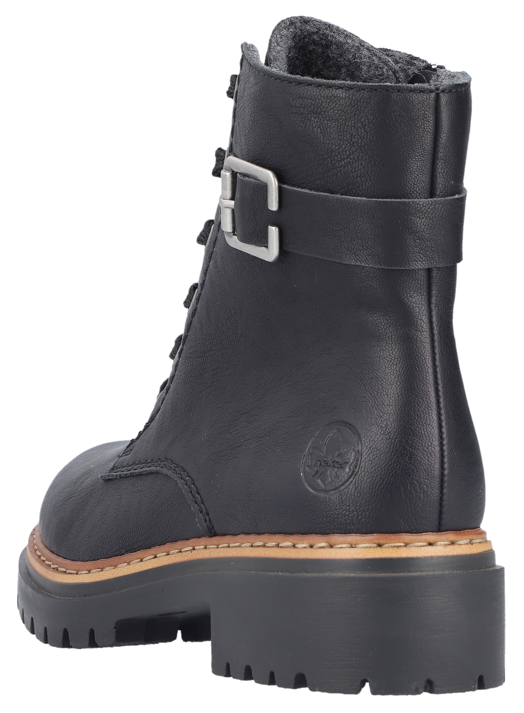 Rieker Schnürboots, Winterstiefel, Boots mit kontrastfarbener Rahmennaht