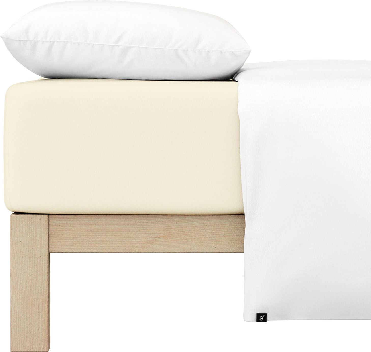Schlafgut Spannbettlaken »PURE Bio-Baumwolle mit Elasthan, dehnbar blickdicht, straff, Bettlaken«, PREMIUM Laken für Matratzen bis 30cm Höhe, in 90x200, 140x200, 180x200