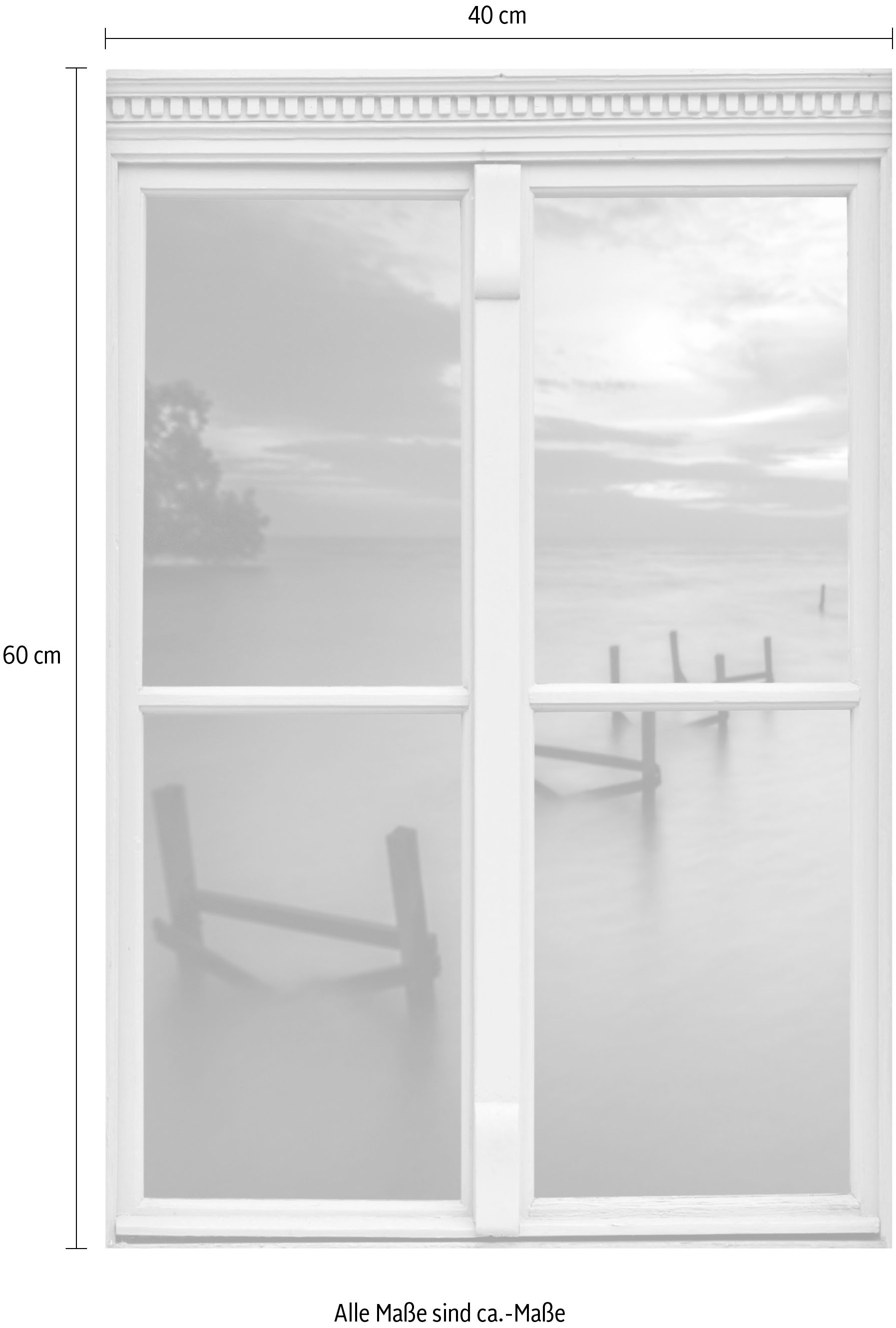 queence Wandsticker »Meer«, Wandsticker, Wandbild, selbstklebend, 3D, Fenster