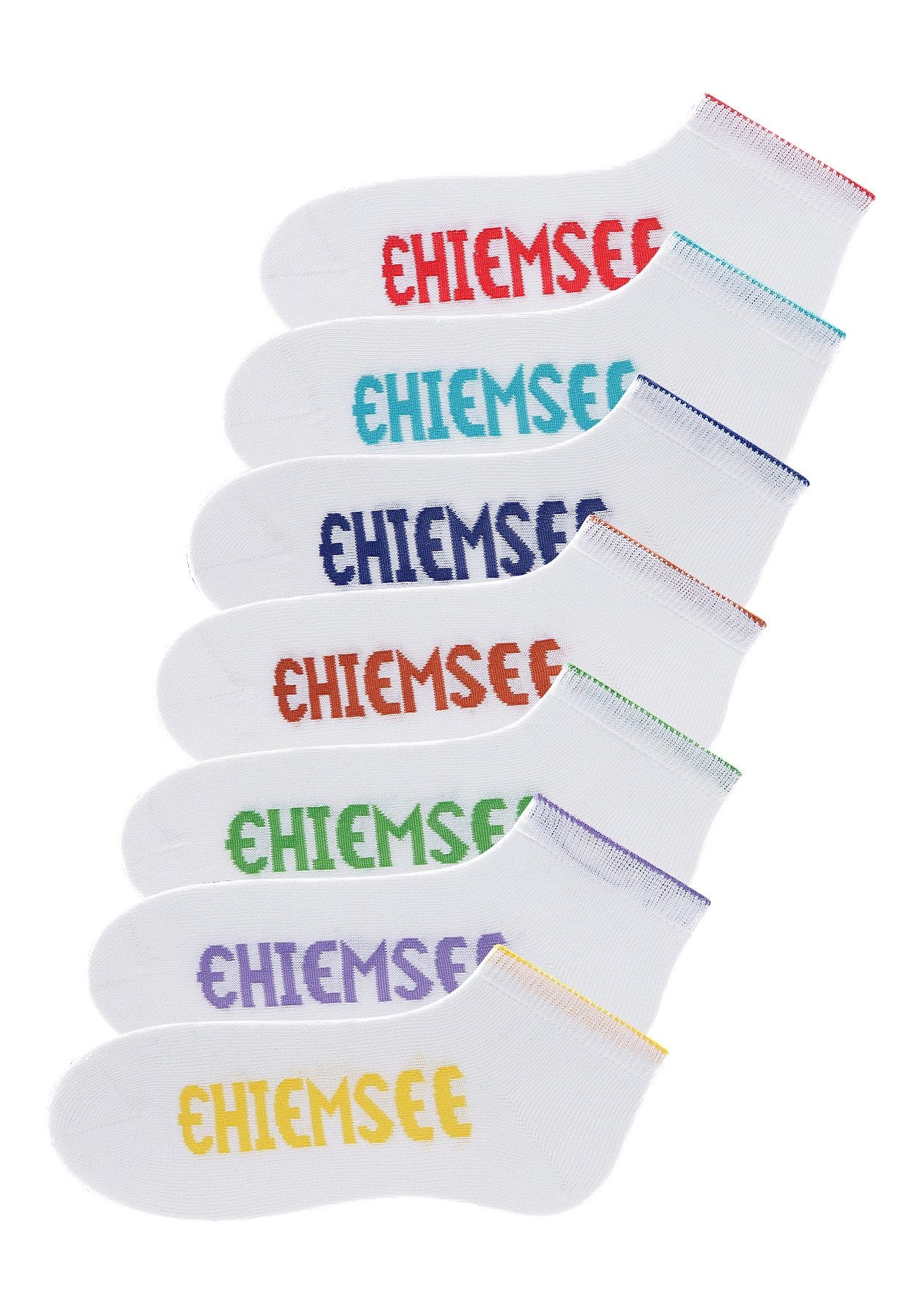 Chiemsee Sneakersocken, (Packung, 7 Paar), mit farbigen Logos