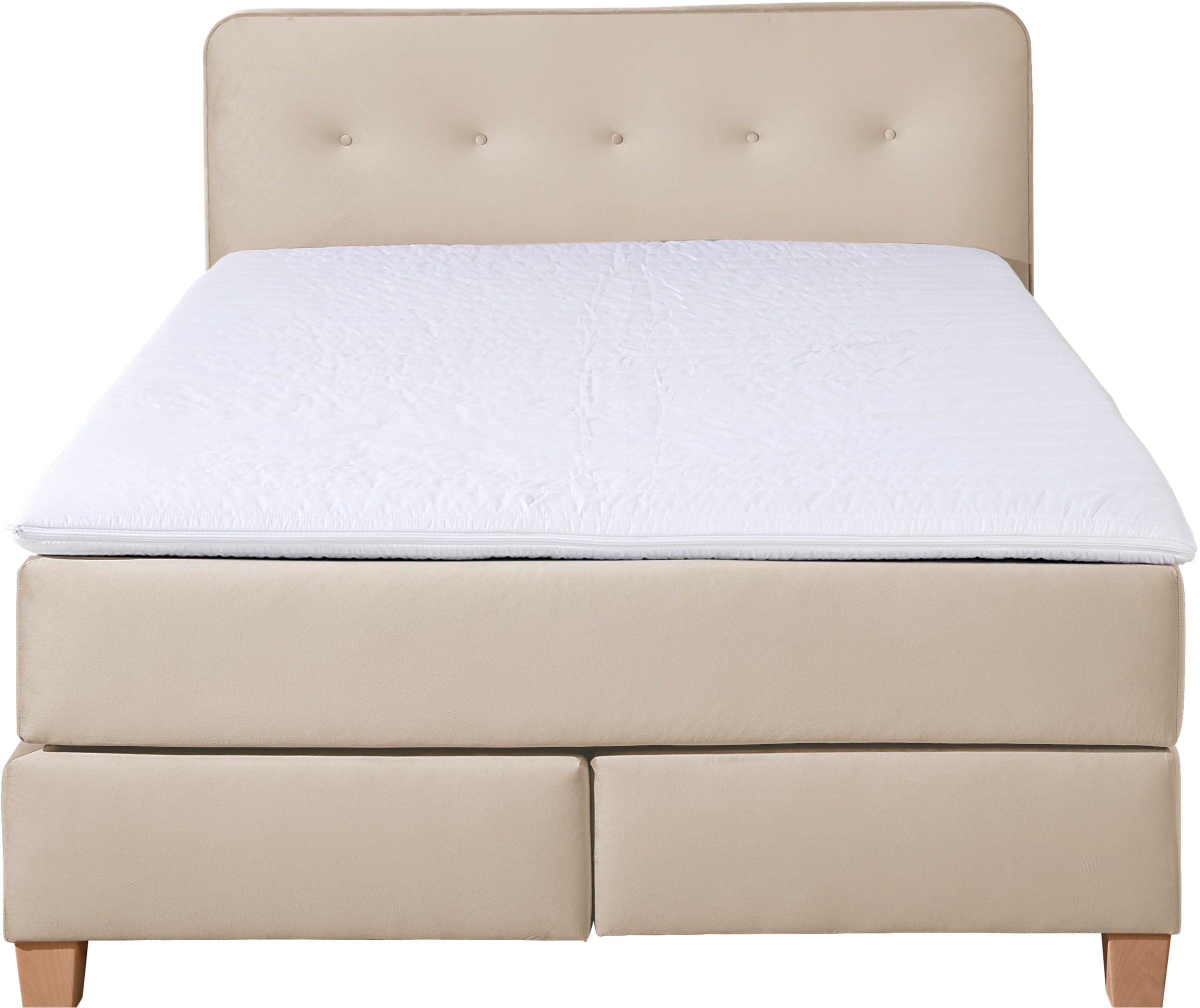 Home affaire Boxspringbett »Fargo«, inkl. Topper, in 3 Matratzenarten, in Samt- oder Strukturstoff