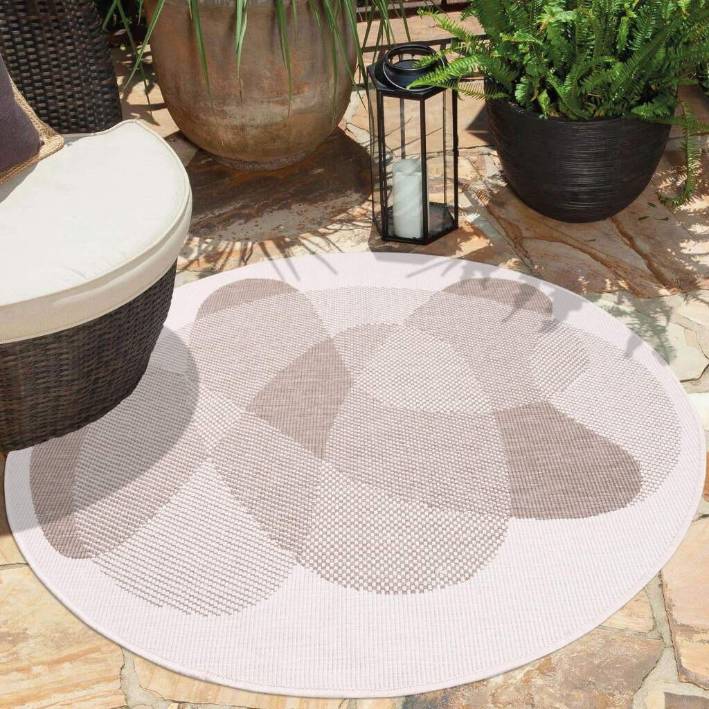 Carpet City Outdoorteppich "DUO RUG 5835" rund 5 mm Höhe Wendeteppich Wette günstig online kaufen