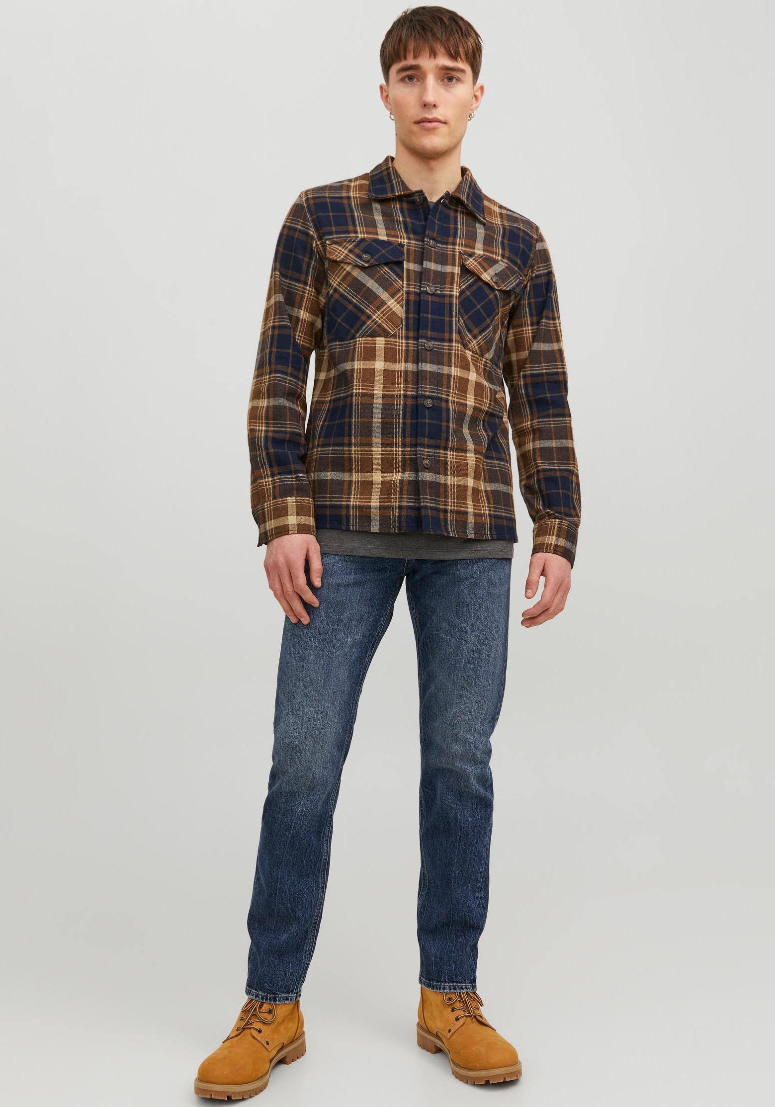 Jack & Jones Langarmhemd »JJEEDDIE OVERSHIRT LS NOOS«