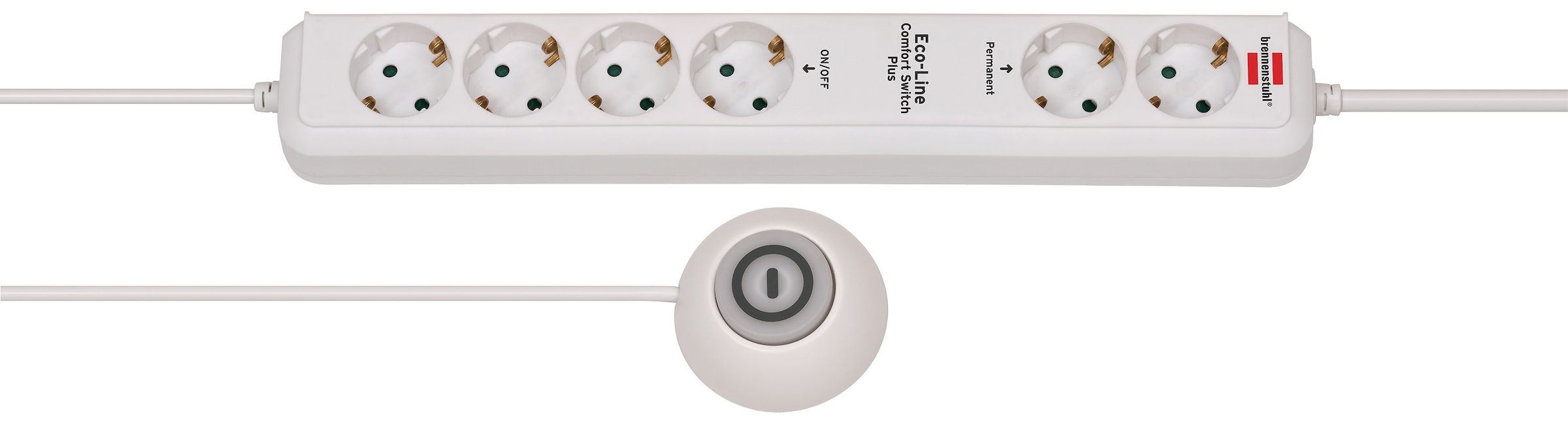 Brennenstuhl Steckdosenleiste »Eco-Line Comfort Switch Plus«, 6-fach, (Kabe günstig online kaufen