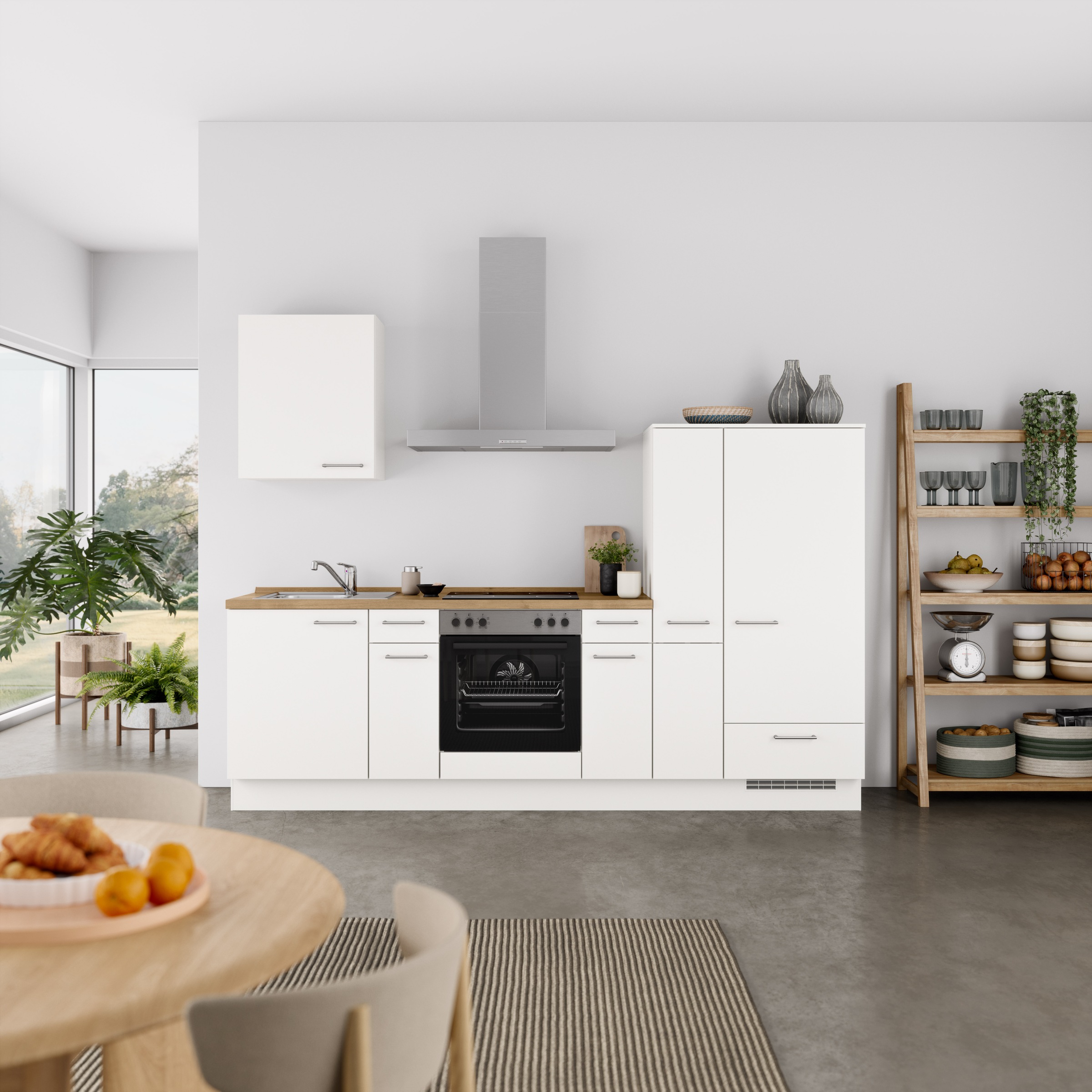 nobilia® Küchenzeile »"Laser I", Ausrichtung wählbar, Breite 270 cm«, vormontiert, wahlw. mit unterschiedlichen E-Geräten-Sets