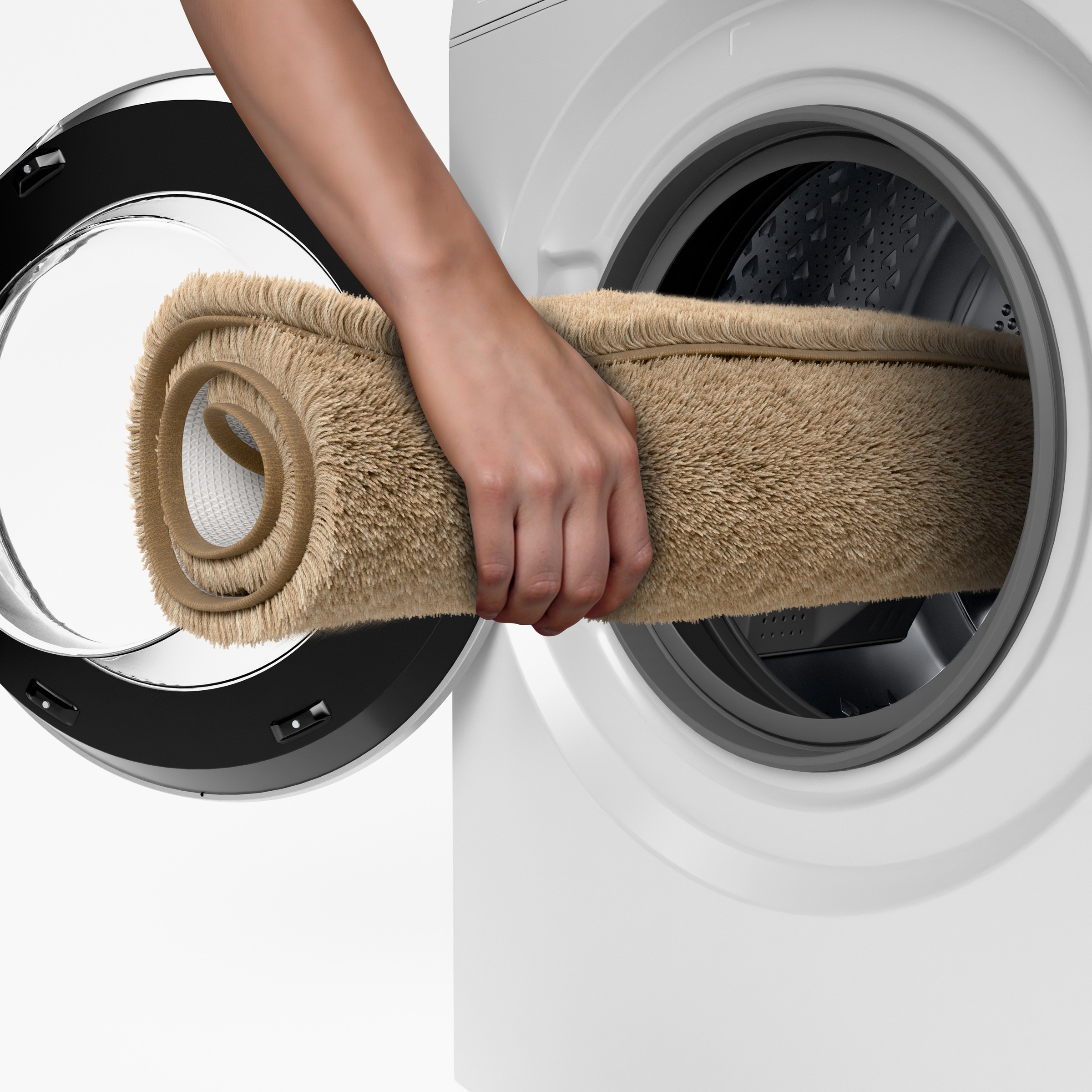 Grund Badematte »Melos, Badvorleger, Badezimmer Teppich, sehr weich« Höhe 27 mm rutschhemmend beschichtet fußbodenheizungsgeeignet melierte Optik, sehr weicher Flor, Melange-Effekt, Made in Europe