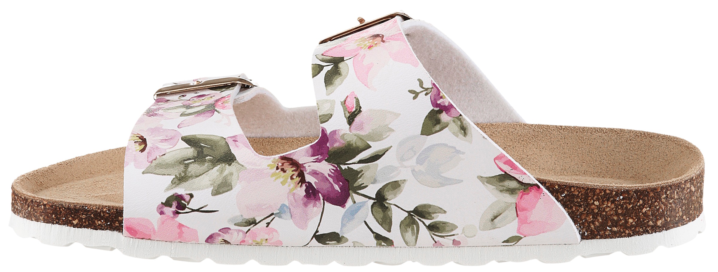 Aniston SHOES Pantolette  Hausschuh, Sommerschuh mit Blumendruck - NEUE KOLLEKTION