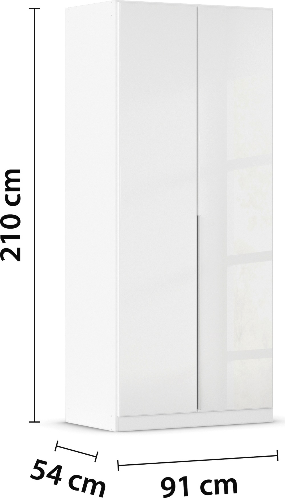 rauch Drehtürenschrank »Kleiderschrank Kleiderschränke Schrank Garderobe AGORDO mit Glasfront«, (in zwei Griff-Farben), durchdachte Innenausstattung, in 6 Breiten und 2 Höhen MADE IN GERMANY