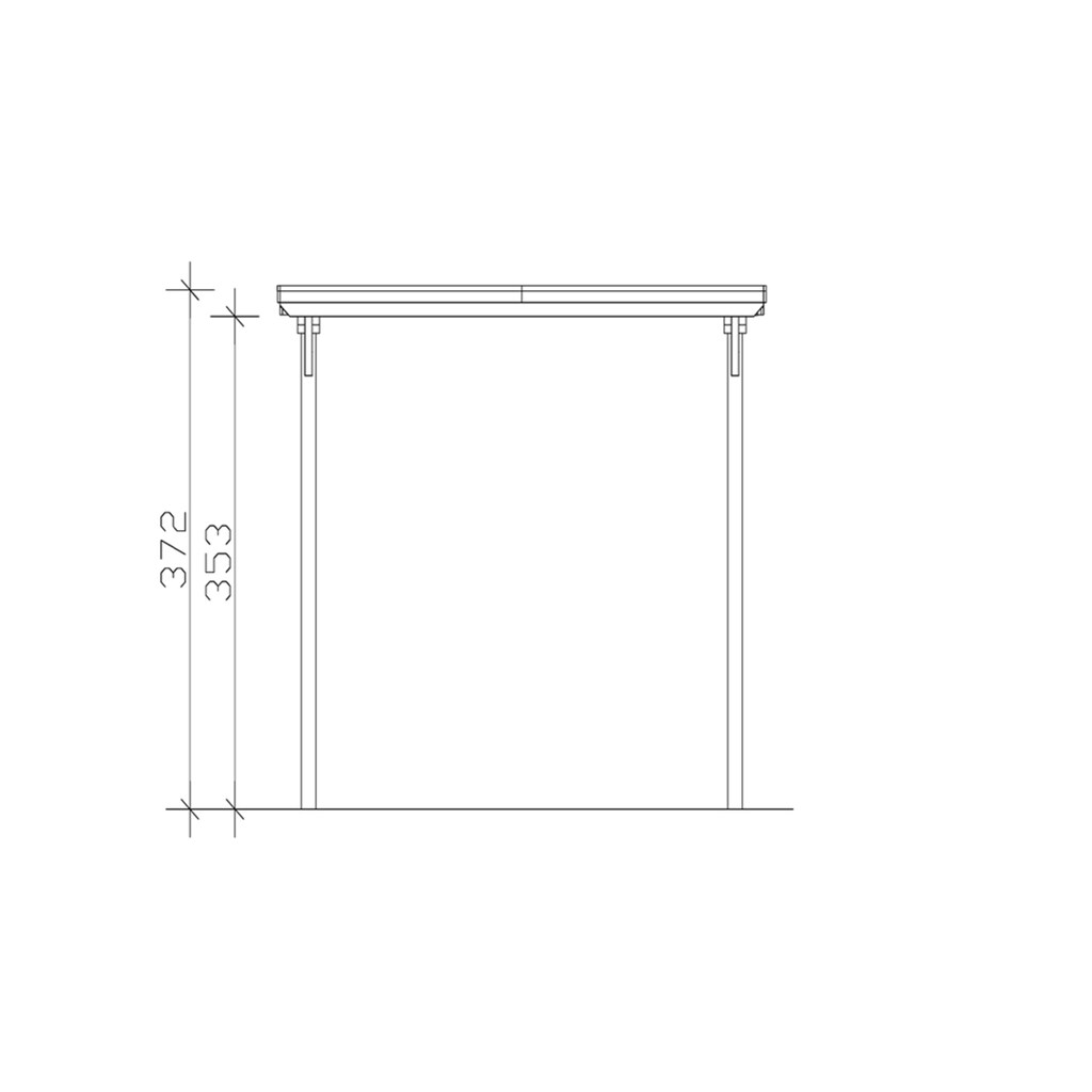 Skanholz Einzelcarport »Caravan-Emsland«, Leimholz-Nordisches Fichtenholz, 341 cm, dunkelgrau