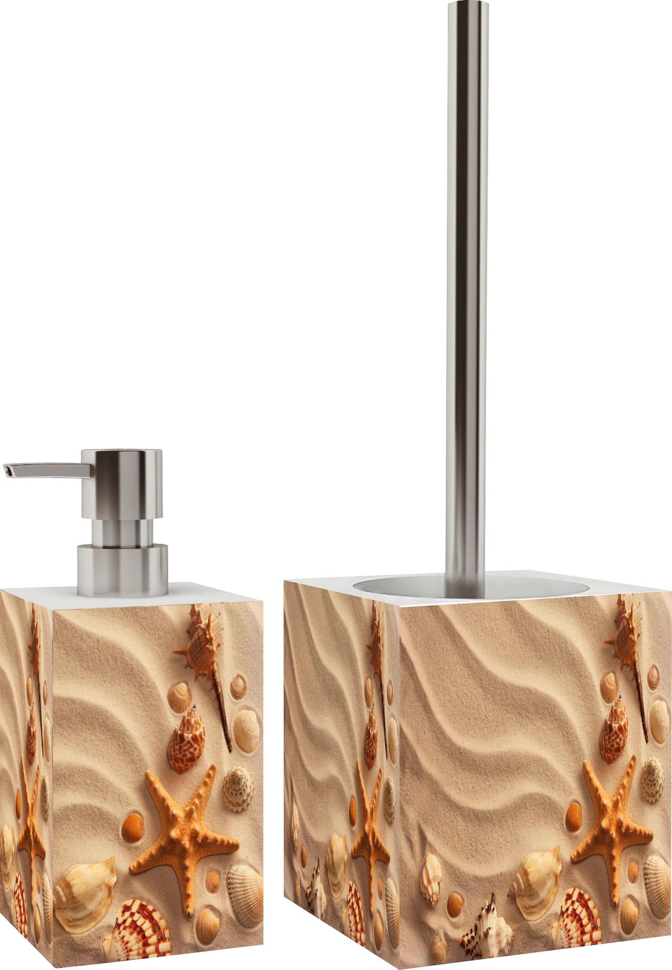 Sanilo Badaccessoire-Set »Sanibel«, 2-teiliges Set aus Seifenspender und WC-Bürste