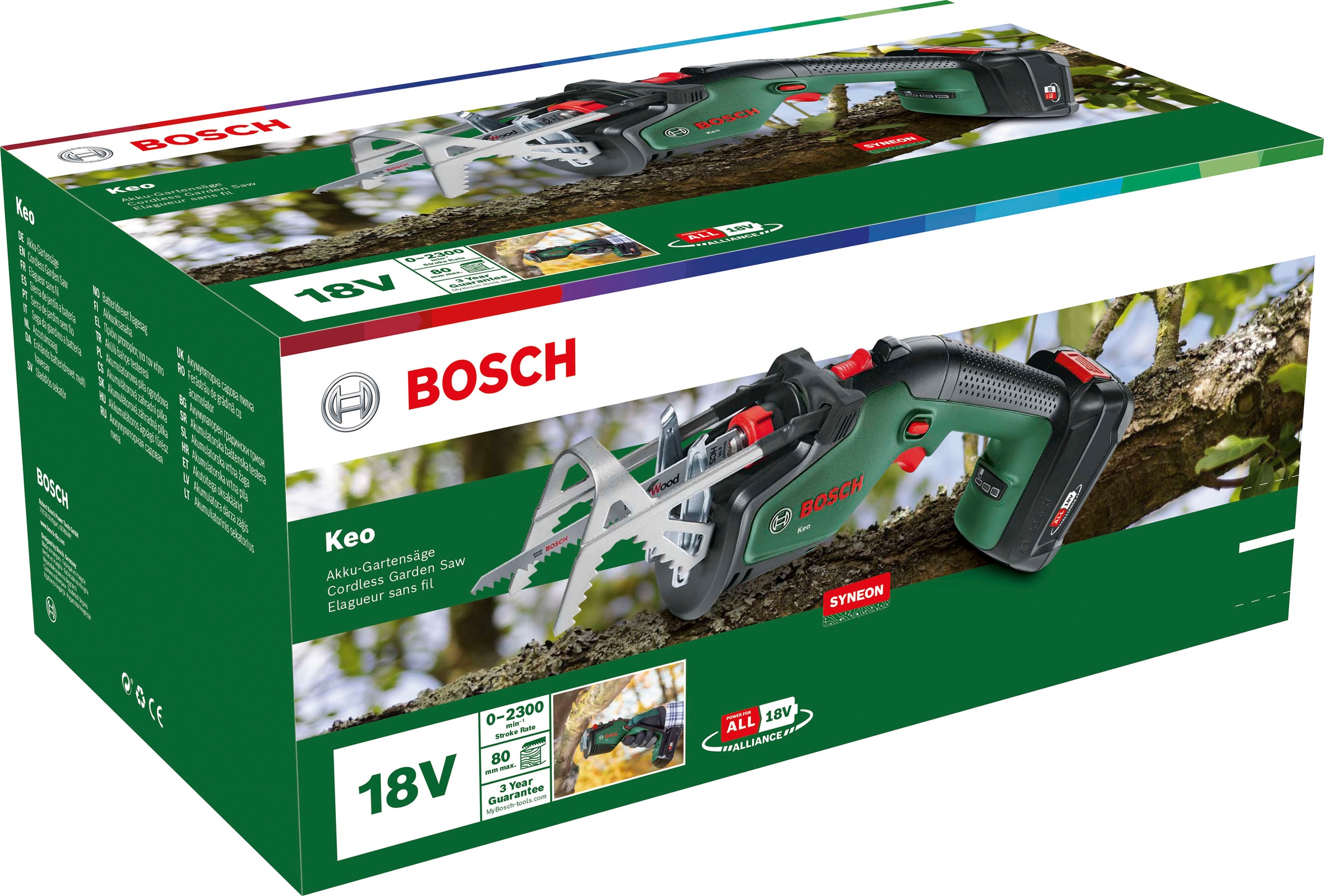 Bosch Home & Garden Akku-Säbelsäge »Keo 18«, mit Schweizer Präzisionsklinge, Akku 18V/2,0 Ah und Ladegerät