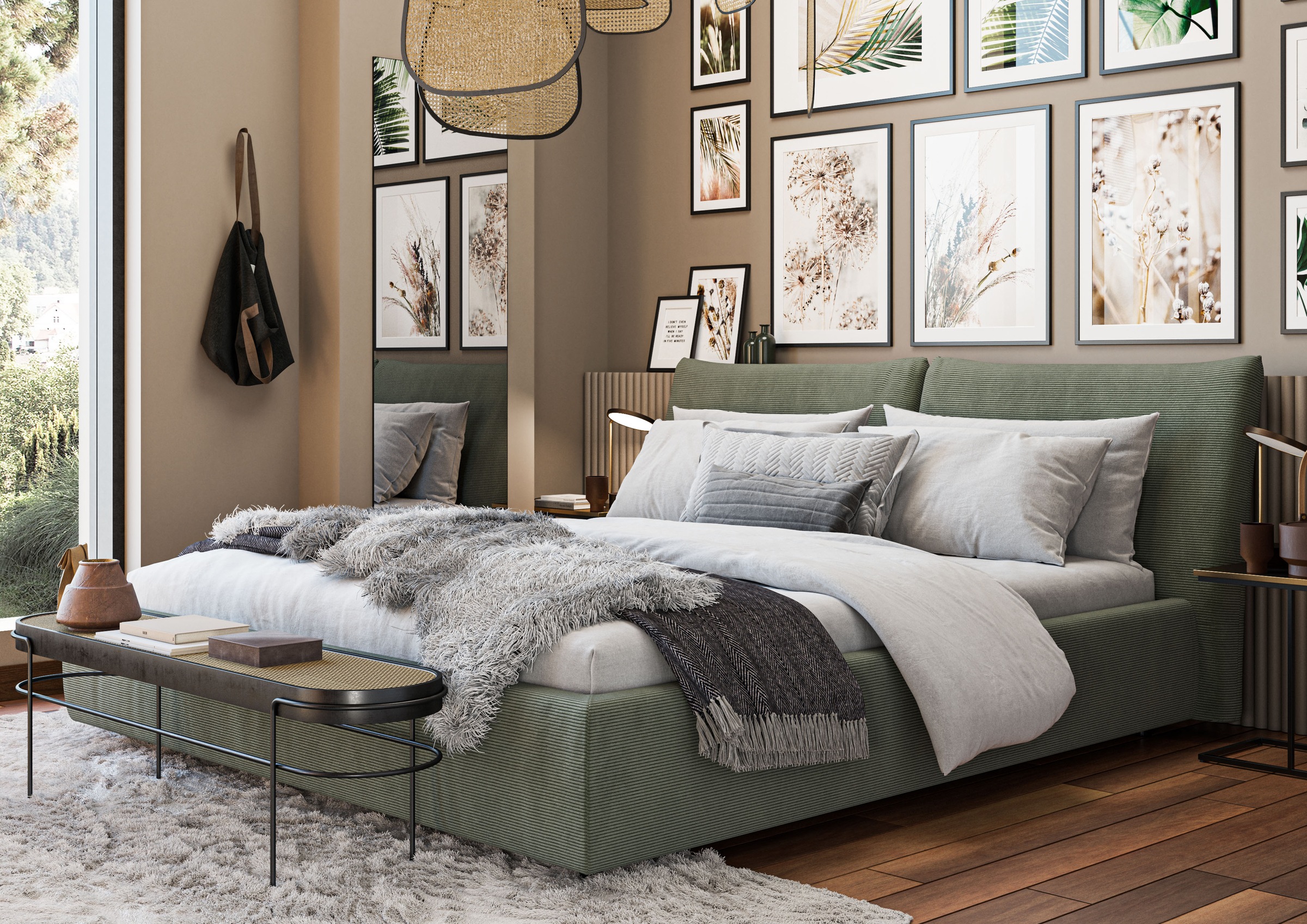 PLACES OF STYLE Polsterbett "Priora in 4 Breiten bis 200cm" auch in NaturLE günstig online kaufen