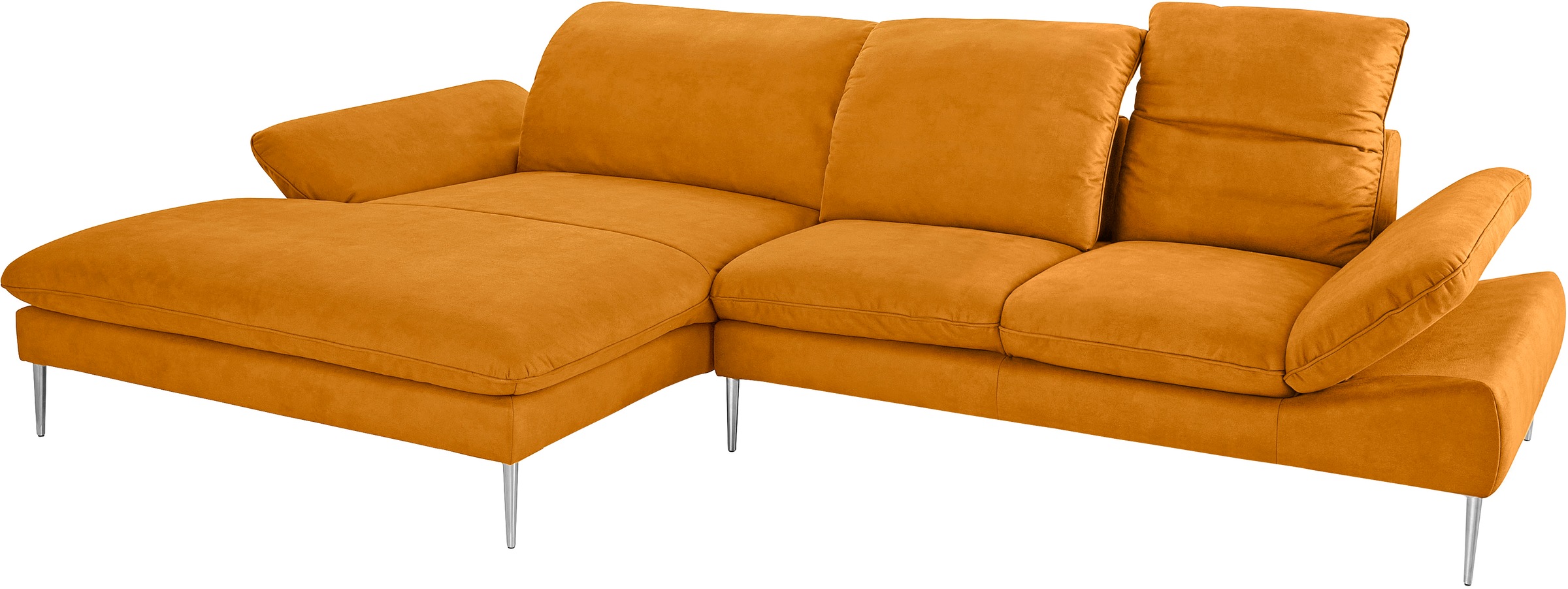 W.SCHILLIG Ecksofa »enjoy&MORE, Designsofa, bequem, zeitlos und elegant, L-Form«, mit Sitztiefenverstellung, Füße Chrom glänzend, Breite 340 cm