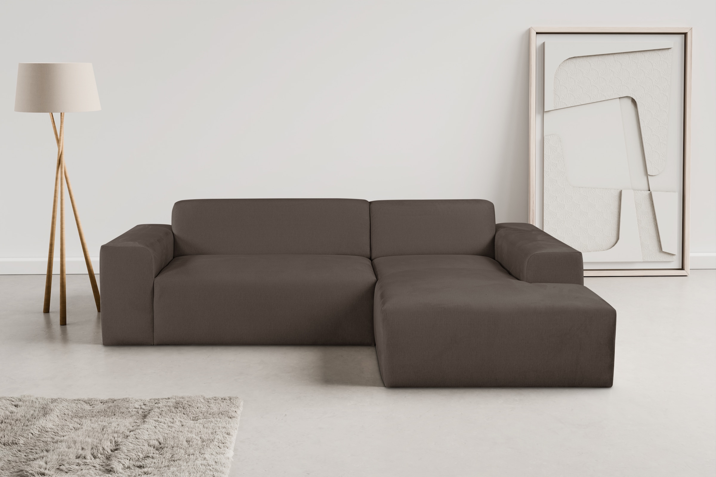 WERK2 Ecksofa »Zeus-L modern und zeitlos, Breite 253cm, bequemes Sofa«, Cur günstig online kaufen