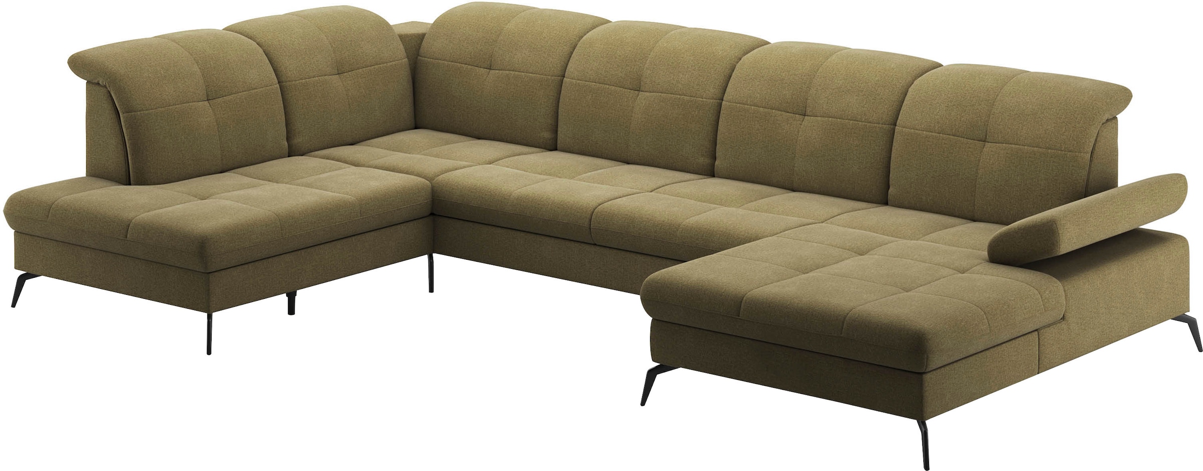 sit&more Wohnlandschaft »Amica, U-Form, inkl. Sitztiefenverstellung und Armteilverstellung«, wahlweise mit Kopfteilverstellung, Bettfunktion und Bettkasten