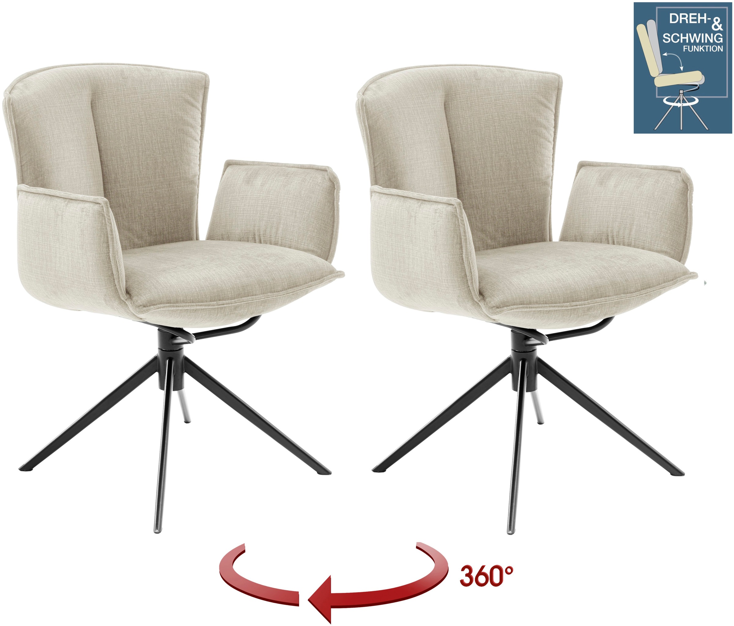 MCA furniture 4-Fußstuhl »NALON Esszimmerstuhl (2er Set) - Stuhl«, (Set), 2 günstig online kaufen