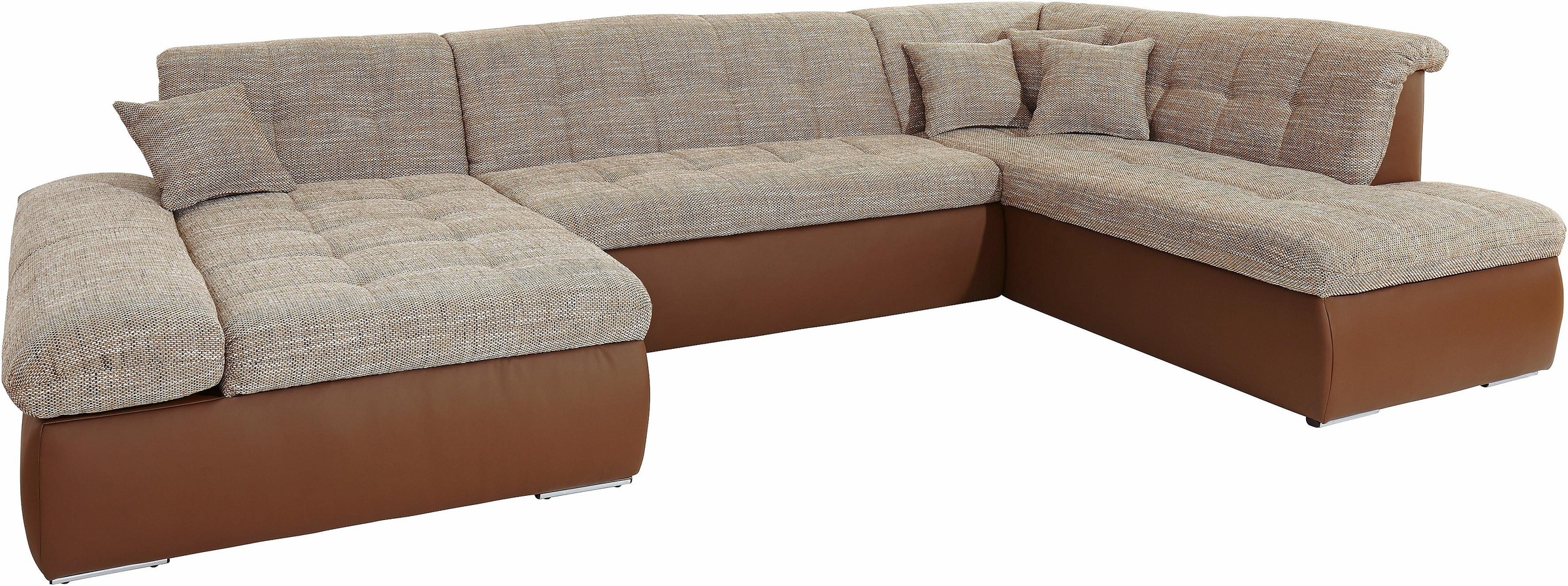 DOMO collection Wohnlandschaft »Moric U-Form auch in Cord«, im XXL-Format, wahlweise mit Bettfunktion und Armlehnenverstellung