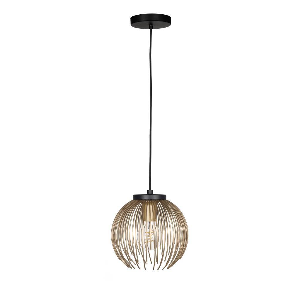 EGLO Hängeleuchte »VENEZUELA Pendellampe, Esszimmerlampe, Metall, schwarz, gold, E27«, Leuchtmittel E27 | Leuchtmittel wechselbar-ohne Leuchtmittel, Esstischlampe, Pendelleuchte, Drahtschirm, 1 flammig, 110x23,5cm
