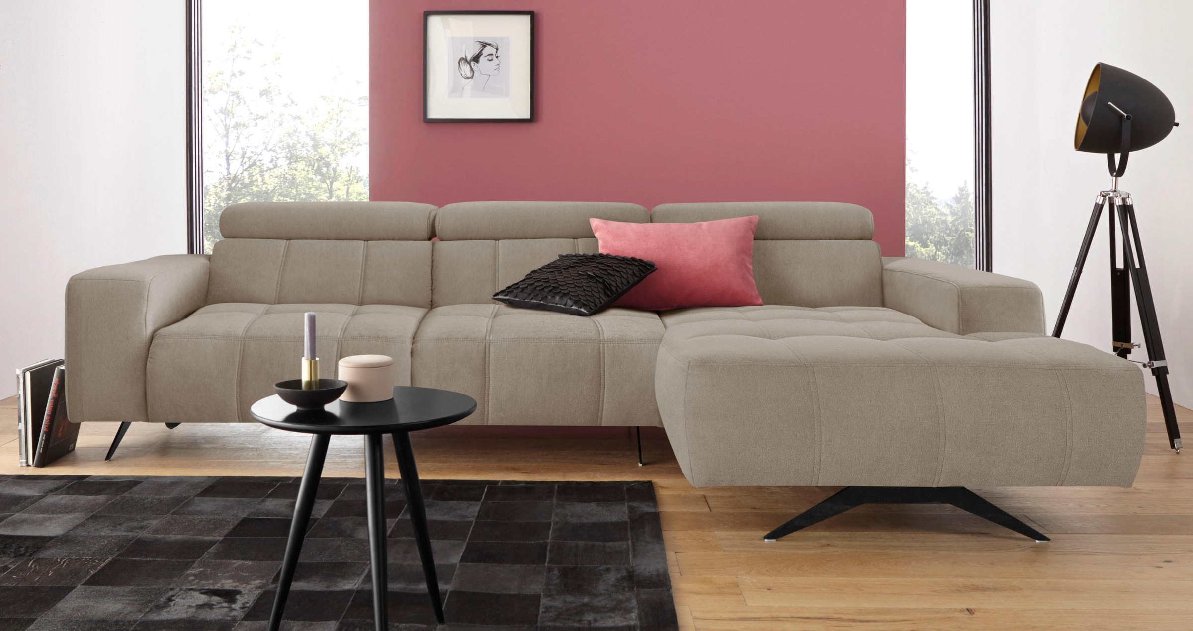 DOMO collection Ecksofa »Trento L-Form, mit Kufenfuß oder Einzelfuß«, wahlw günstig online kaufen