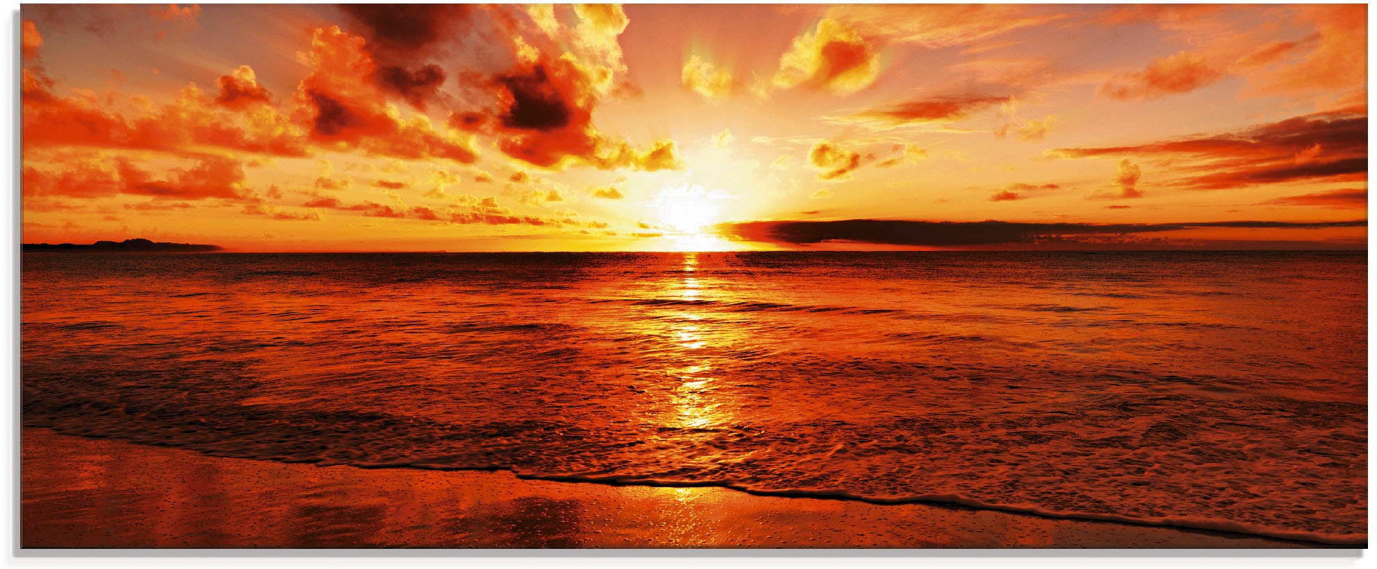 Artland Glasbild »Schöner Sonnenuntergang Strand«, Gewässer, (1 St.), in ve günstig online kaufen