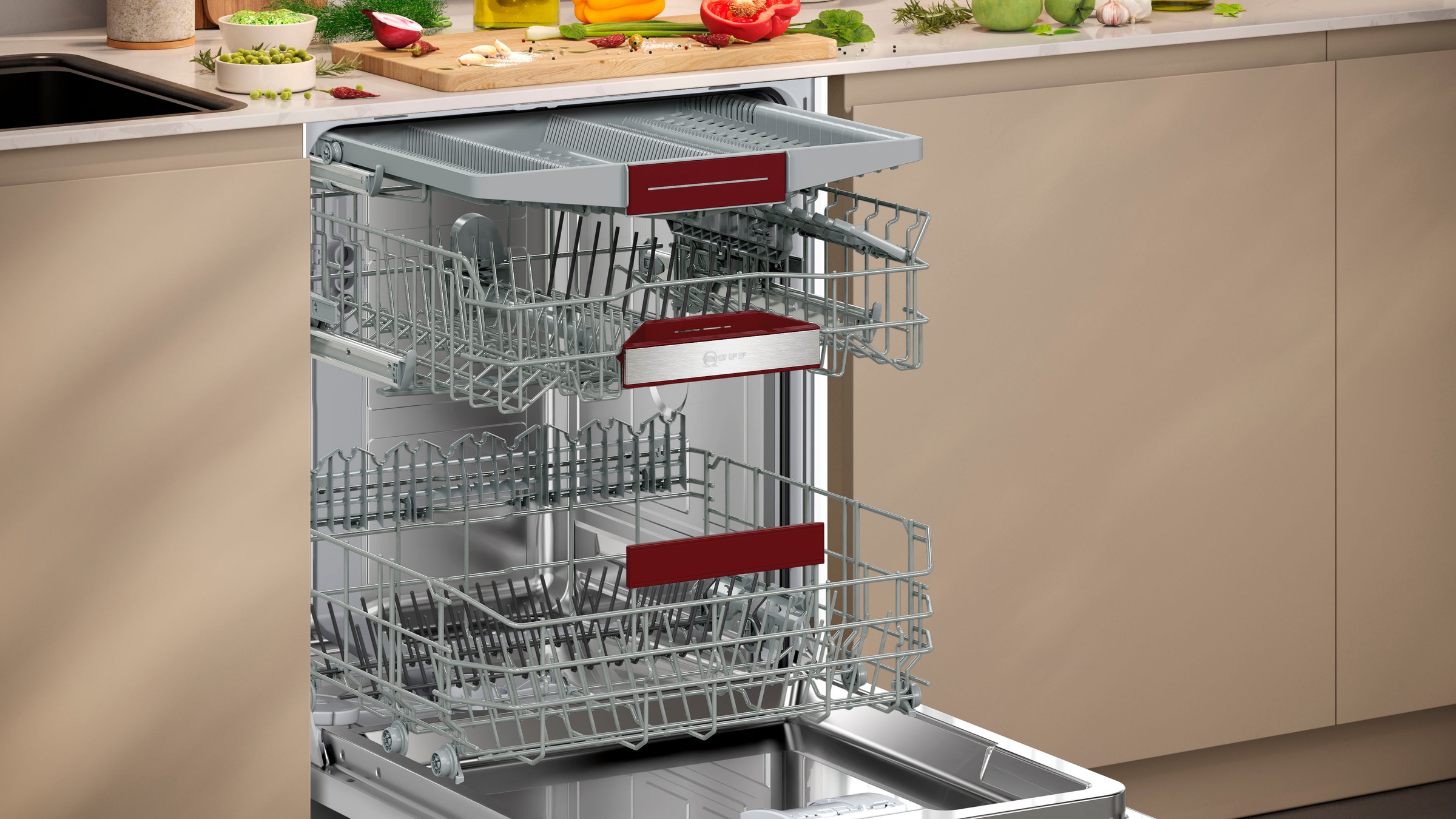 NEFF Unterbaugeschirrspüler N 50 »S125ECS01E«, 13 Maßgedecke, Besteckschublade für einfaches Beladen