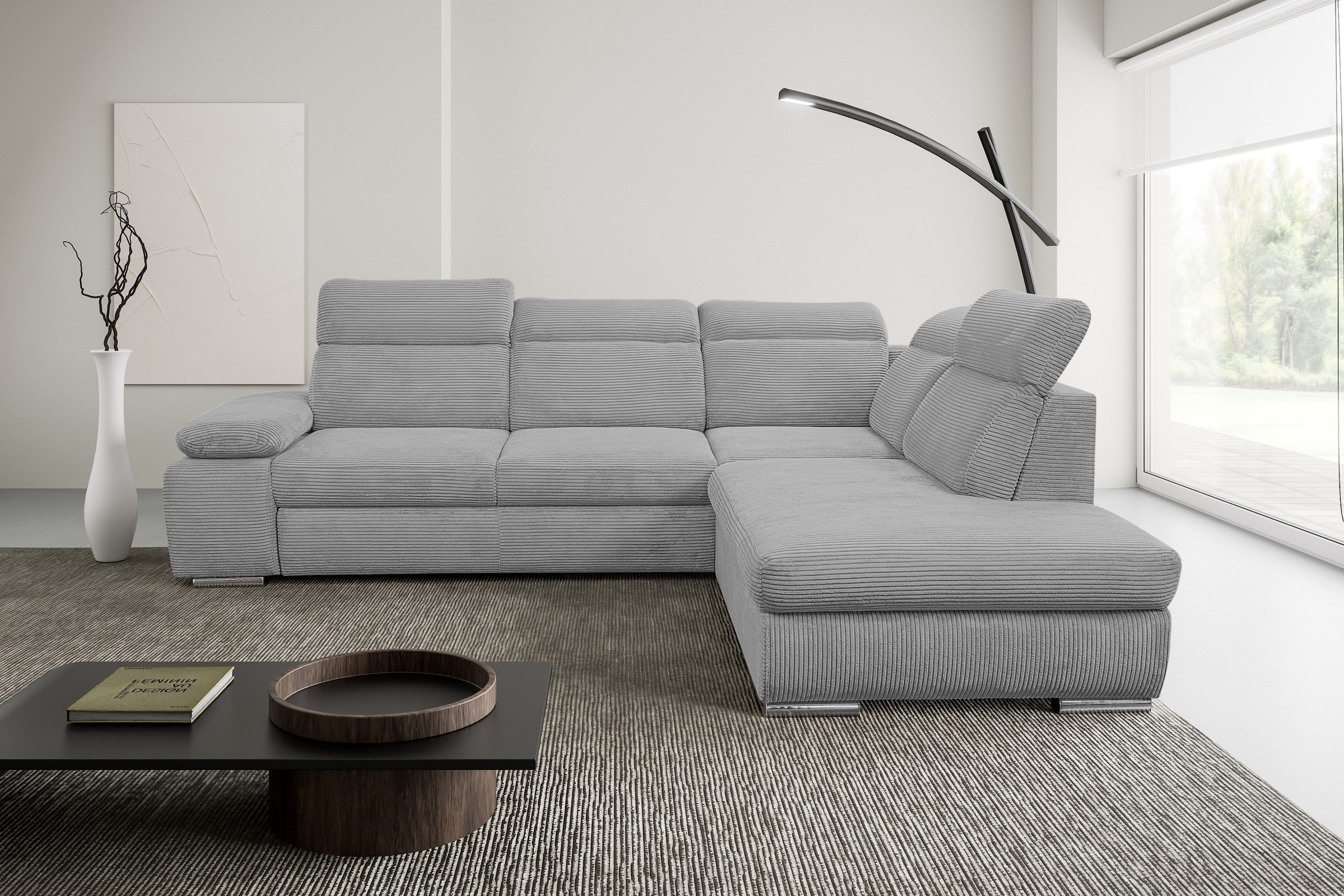 WERK2 Ecksofa »Memo Alicante« Schlafsofa mit Bettkasten & verstellbaren Kopfstützen.