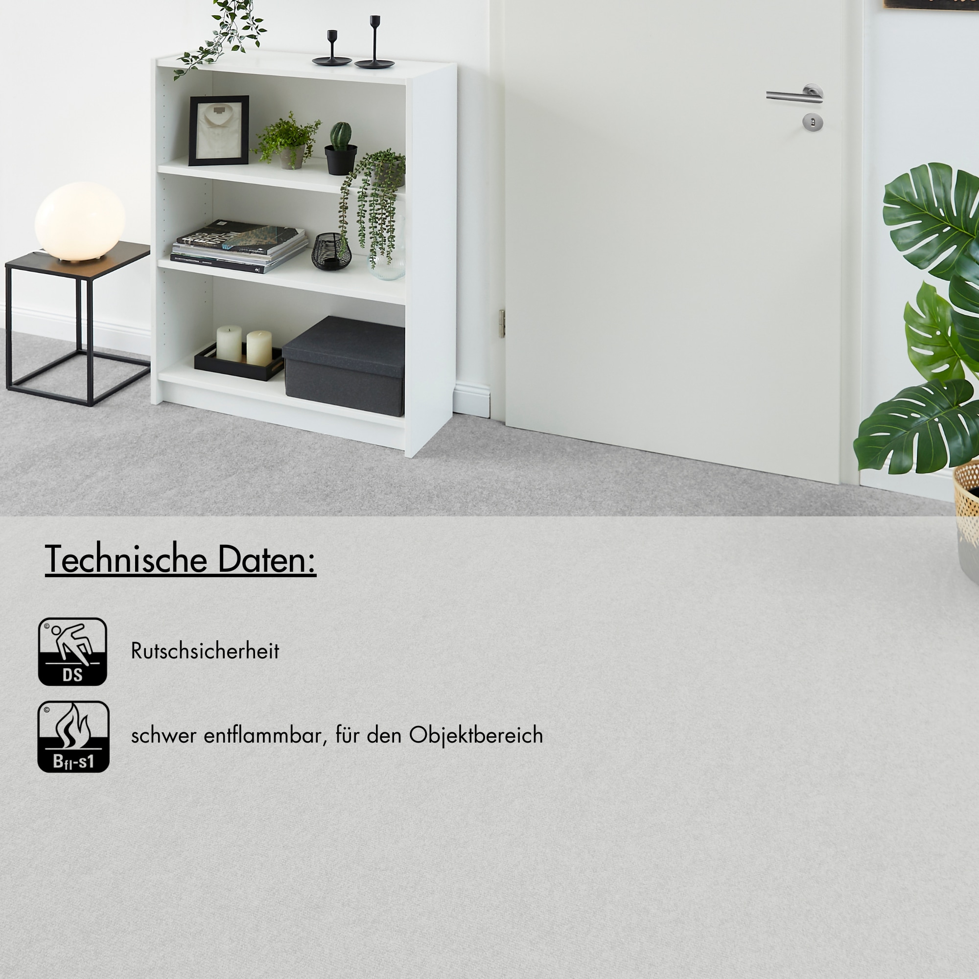 Andiamo Teppichboden »Milo, Nadelfilz, Made in Belgium«, rechteckig, 2,5 mm Höhe, Uni Farben, Breite 100 cm oder 200 cm, Wohnzimmer, strapazierfähig