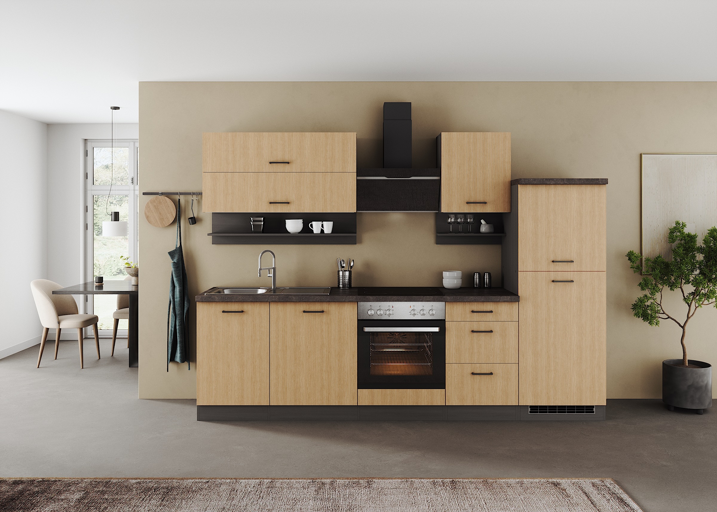 KOCHSTATION Küchenzeile »KS-Frieda Breite 280 cm« wahlweise mit E-Geräten, günstig online kaufen