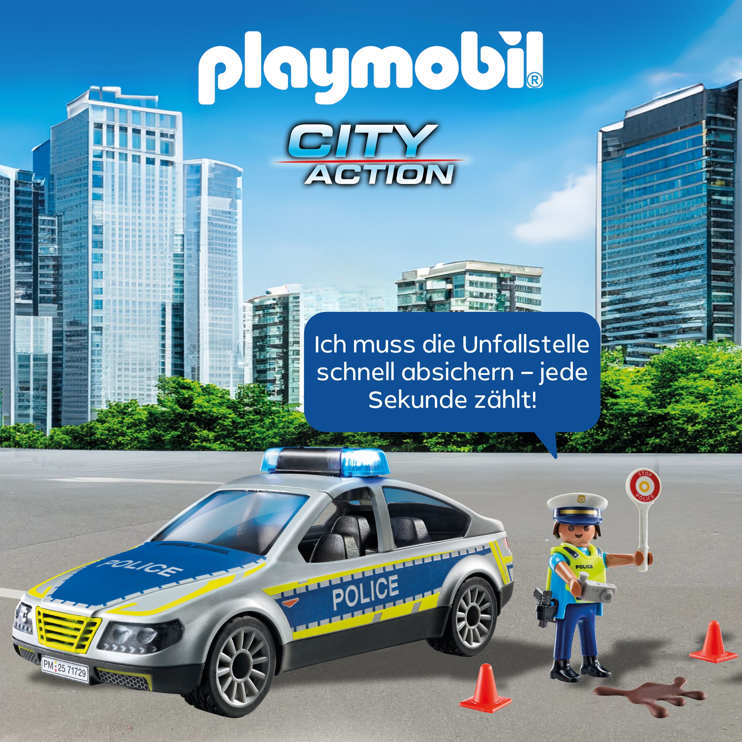 Playmobil® Konstruktions-Spielset »Polizei Streifenwagen (71729), Playmobil Action Heroes«, (24 St.)