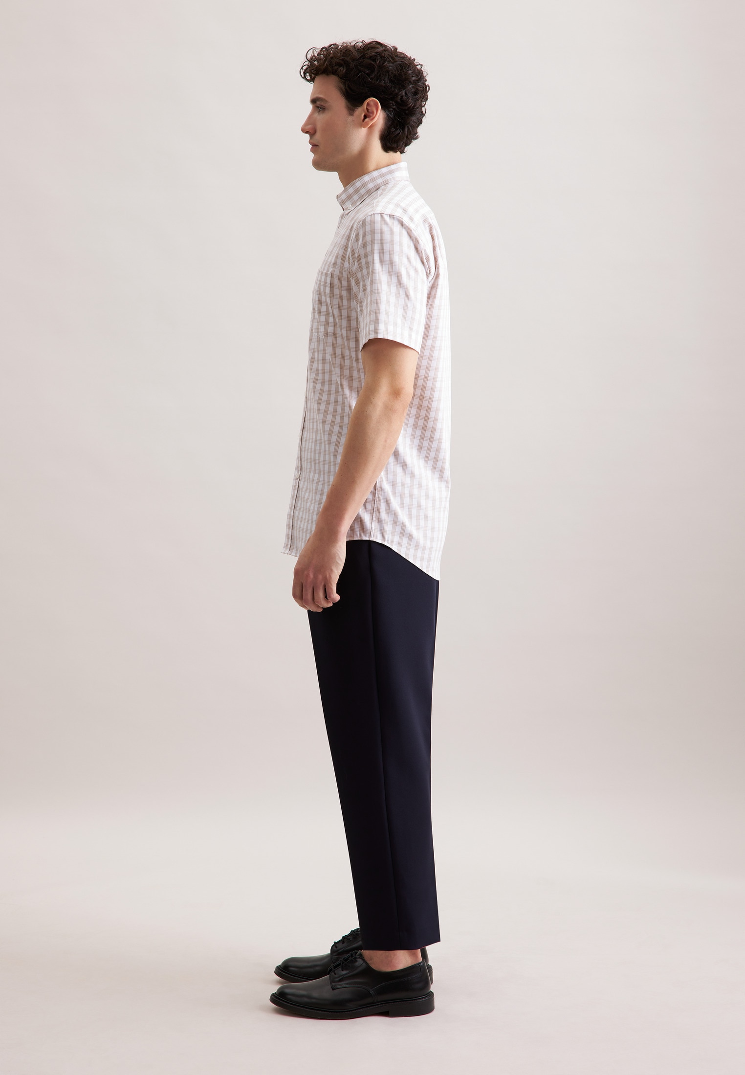 seidensticker Businesshemd »Regular« Regular 1/2 Button-Down-Kragen Karo