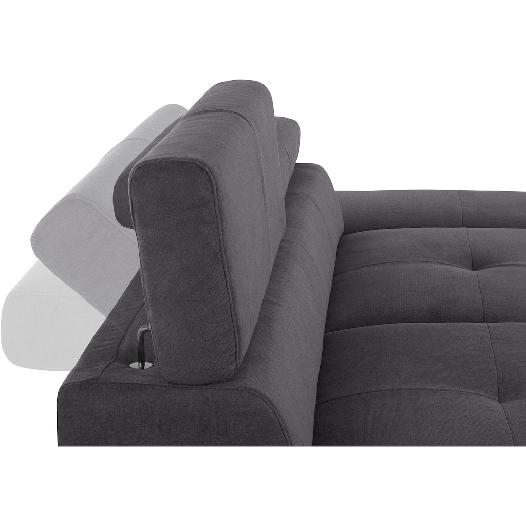 COTTA Polstergarnitur, (Set), Set: bestehend aus 2-Sitzer und Hocker, Sofa inklusive Kopf- und Armteilverstellung