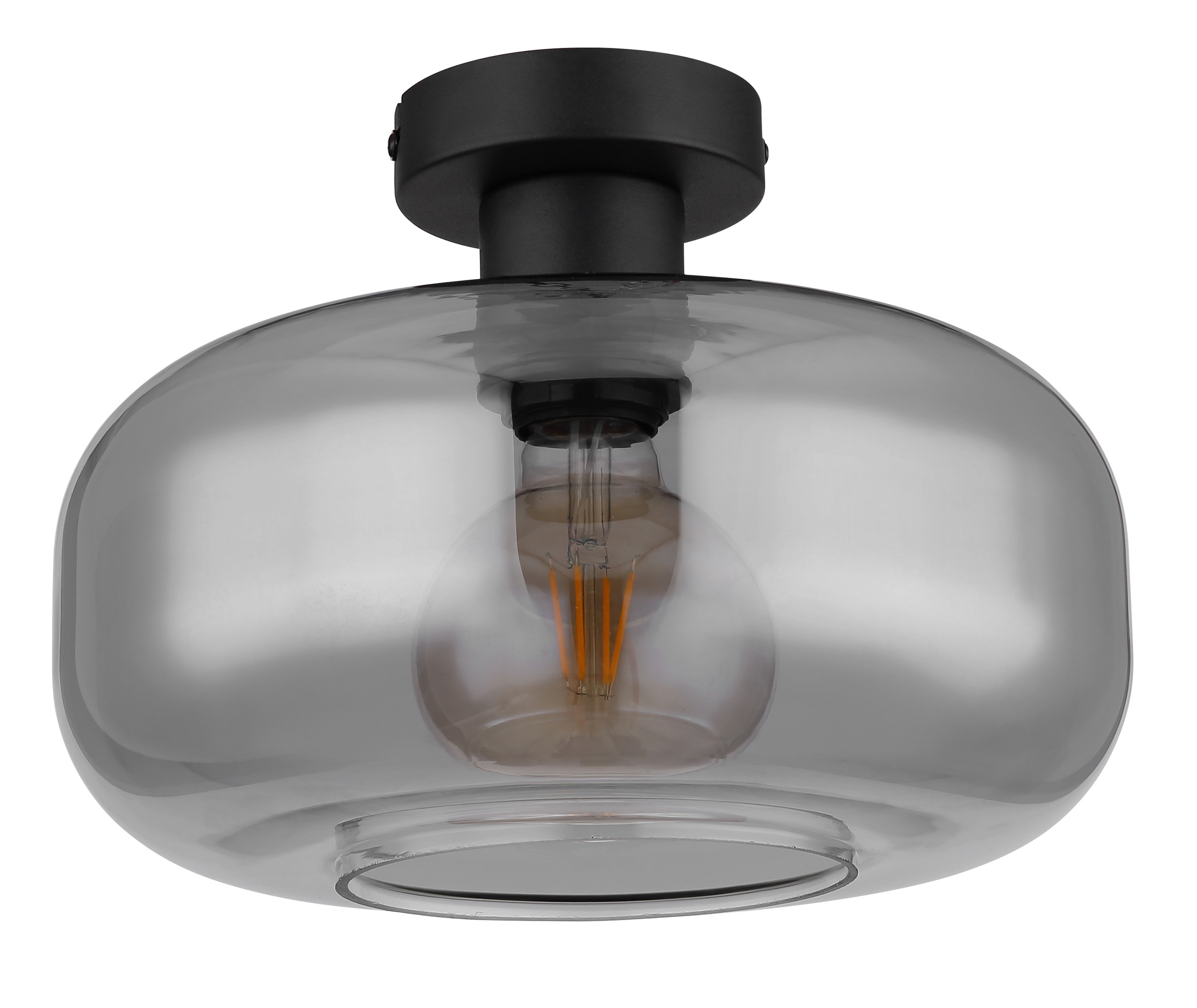 GLOBO LIGHTING Deckenleuchte »GIUSEPPE«, Leuchtmittel E27 | ohne Leuchtmittel, Deckenlampe/Metall/Glas rauchfarben/Wohnzimmer/Flur