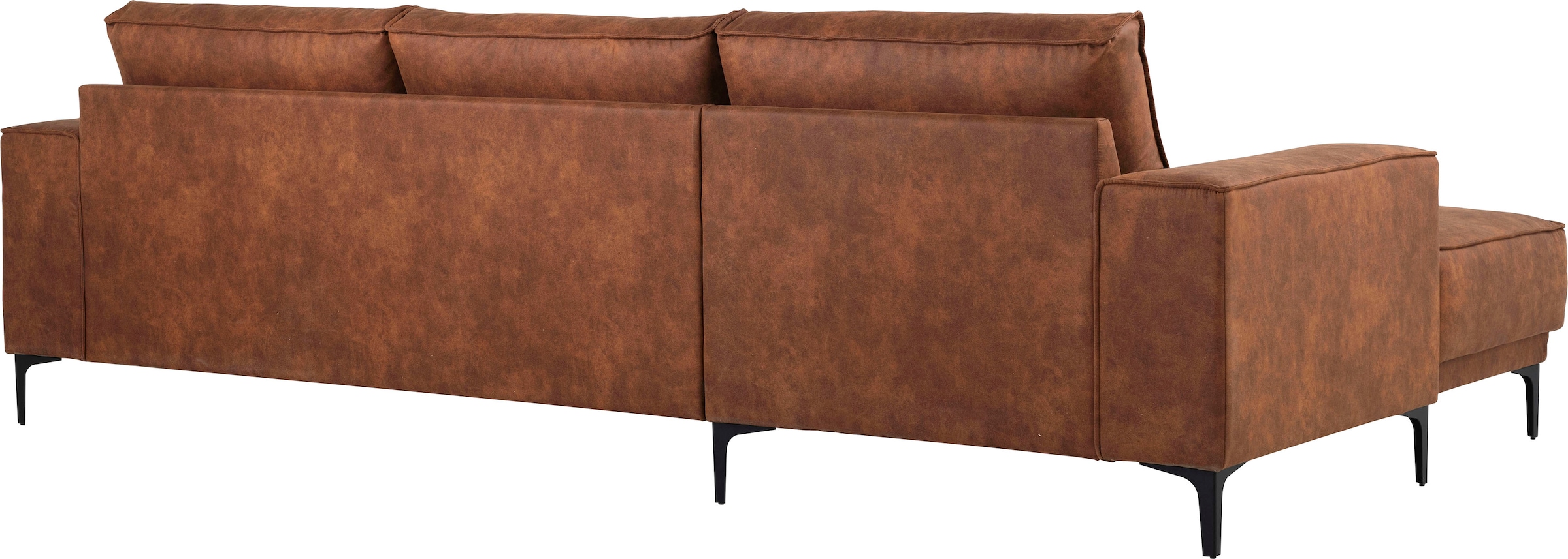 Places of Style Ecksofa »Polsterecke Oland, Struktur, Flachgewebe, Luxus-Microfaser, Boucle«, L-Form, 280 cm, Wellenunterfederung, Skandi-Design, Metallfüße