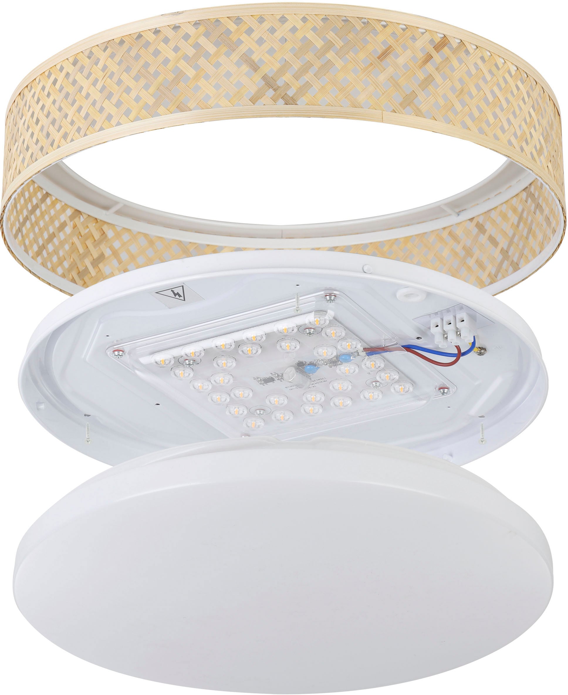 EGLO Deckenleuchte »LUPPINERIA«, Leuchtmittel LED-Modul | LED fest integriert, Deckenleuchte in weiß aus Kunststoff, Stahl - 24W - Warmweiß