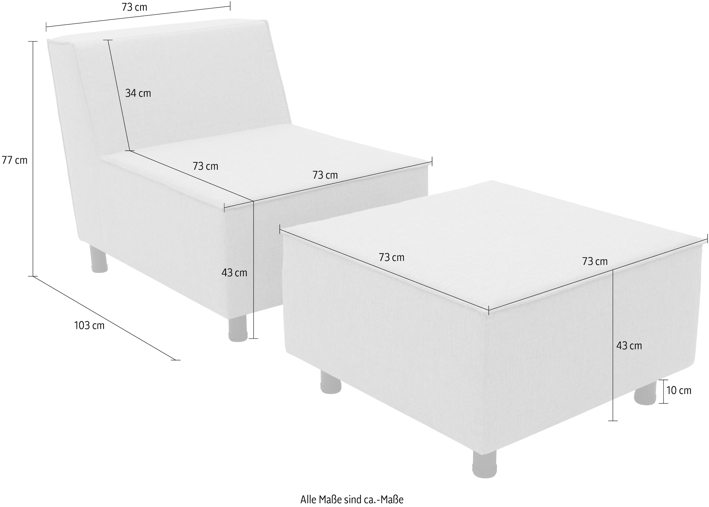 DOMO collection Sofaelement »Sonna, individuell zusammenstellbar«, Einzelelemente für Terrasse, Garten und Balkon, speziell für Outdoor