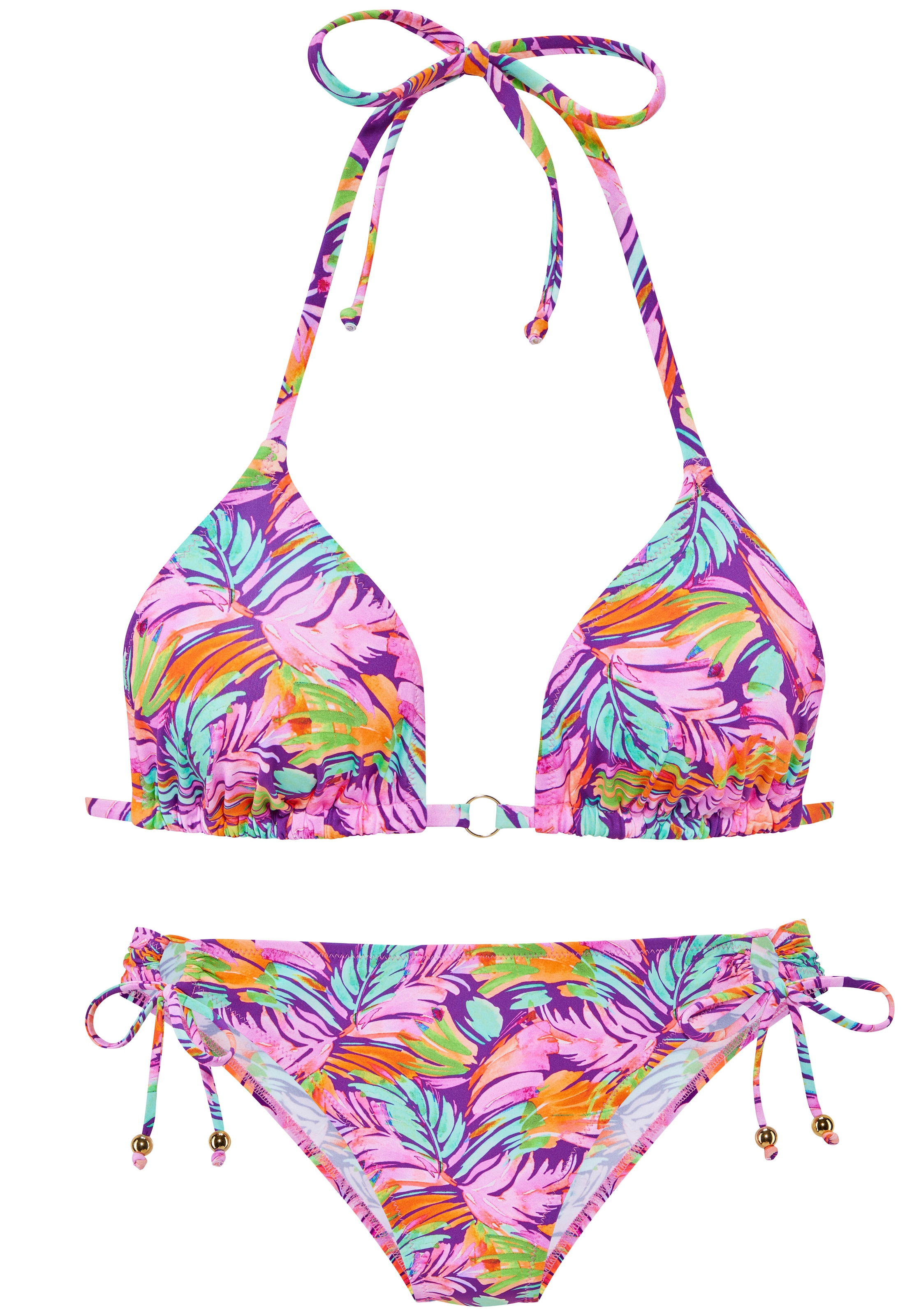 Vivance by Lascana Triangel-Bikini mit farbenfrohem Blätterdruck