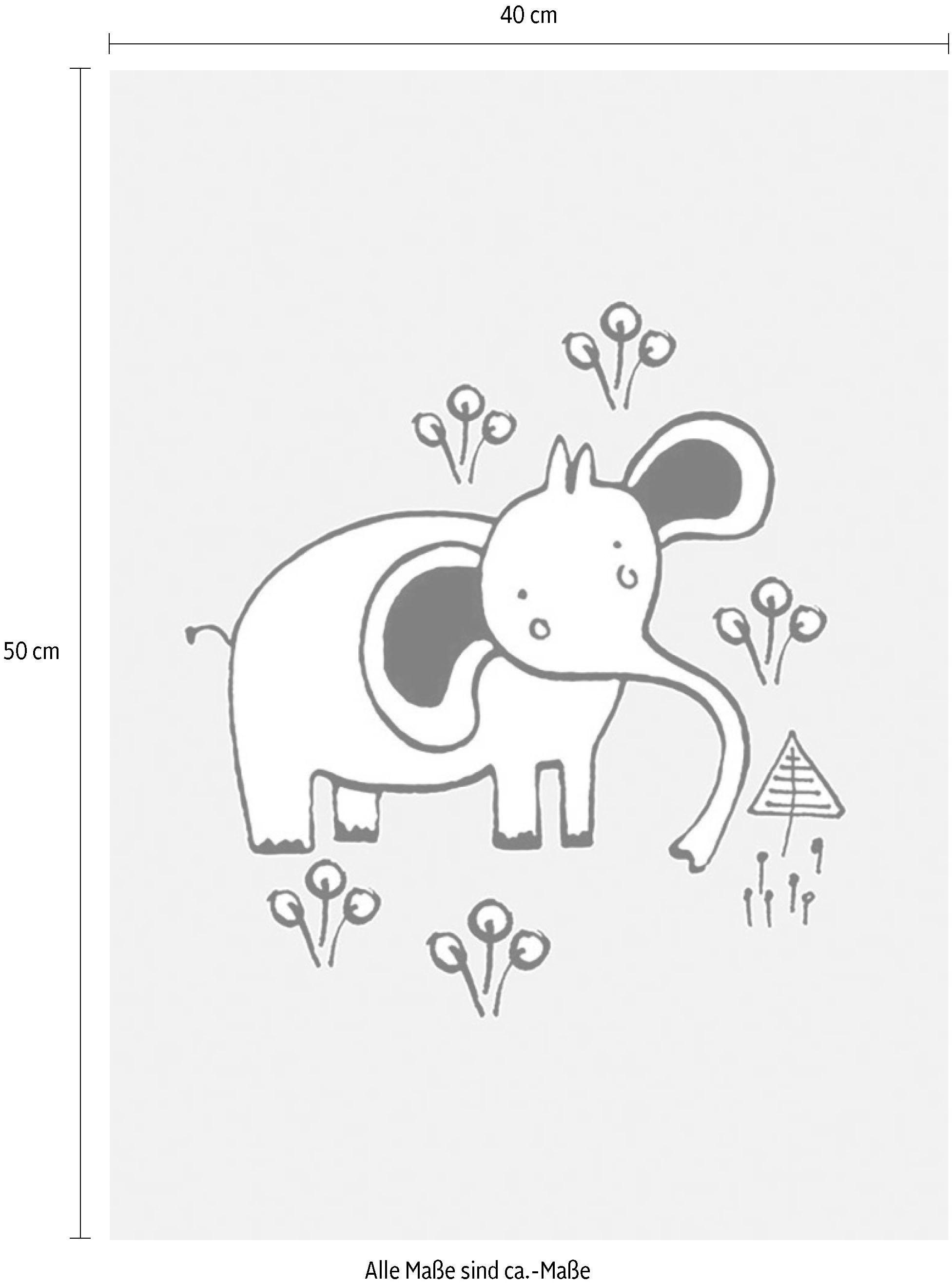 Komar Bild »Scribble Elephant«, Tiere, (1 St.), Wandbild zur Dekoration - ohne Rahmen