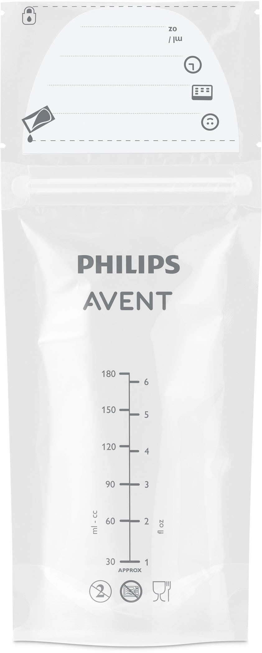 Philips AVENT Muttermilchbeutel »SCF603/25« vorsterilisiert, mit sicherem, doppeltem Zip-Verschluss