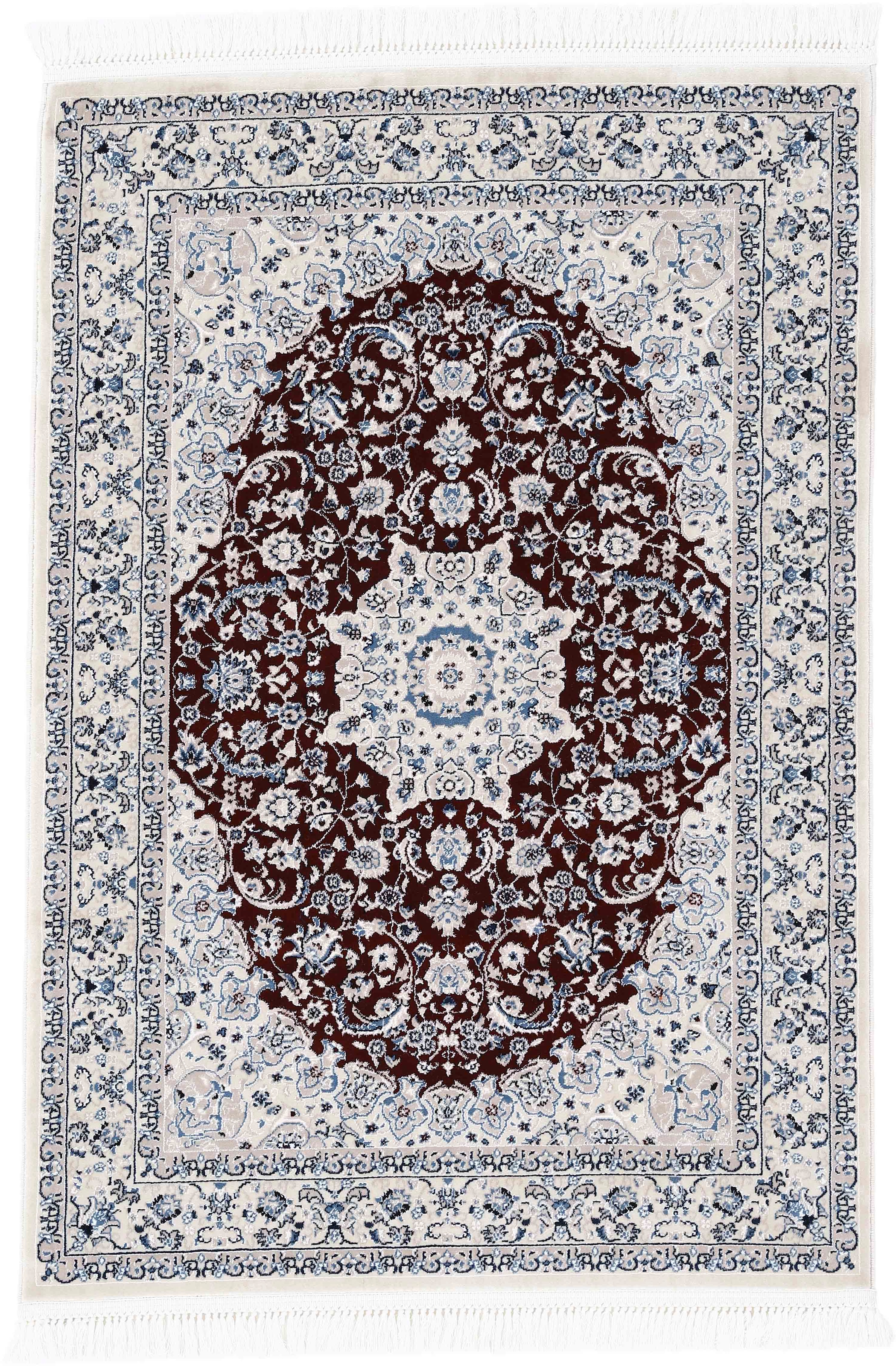 carpetfine Teppich »Nain Diane«, rechteckig, 8 mm Höhe, Kurzflor mit Franse günstig online kaufen