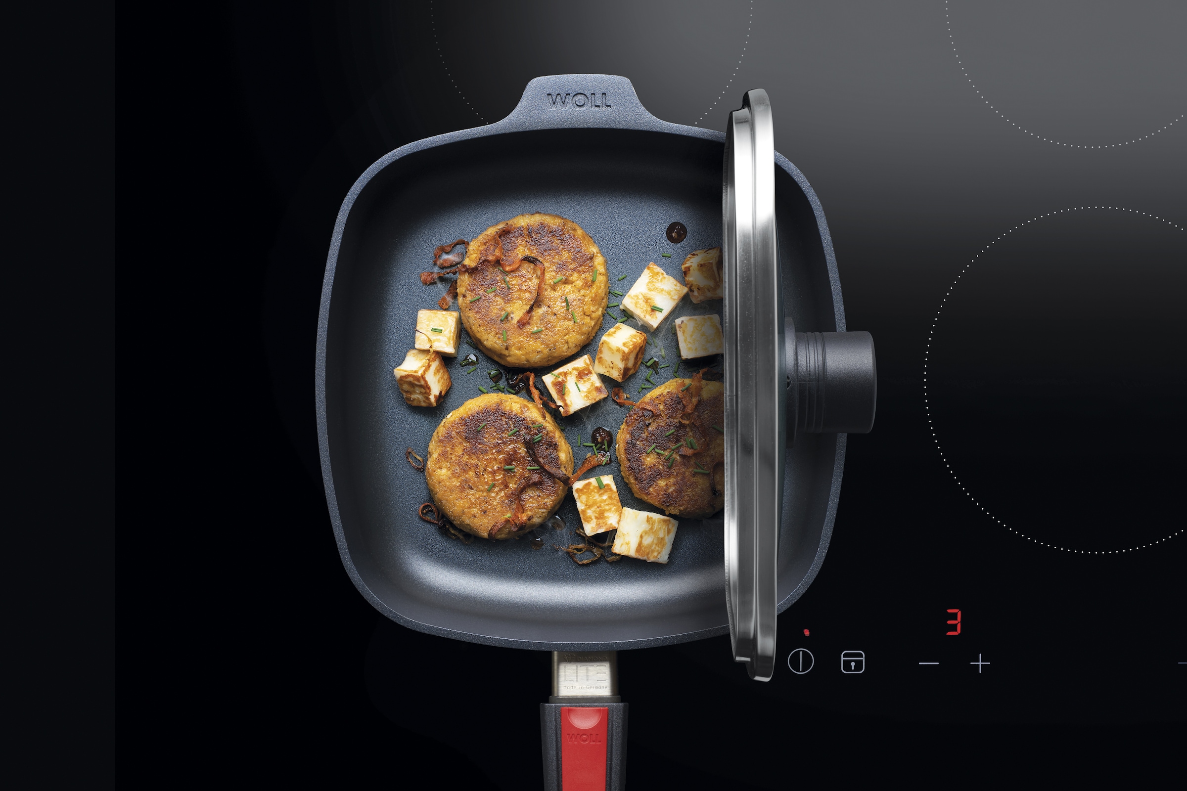 WOLL MADE IN GERMANY Pfannen-Set »Diamond Lite« Aluminiumguss Set, 4 tlg. tlg. Abnehmbarer Stiel