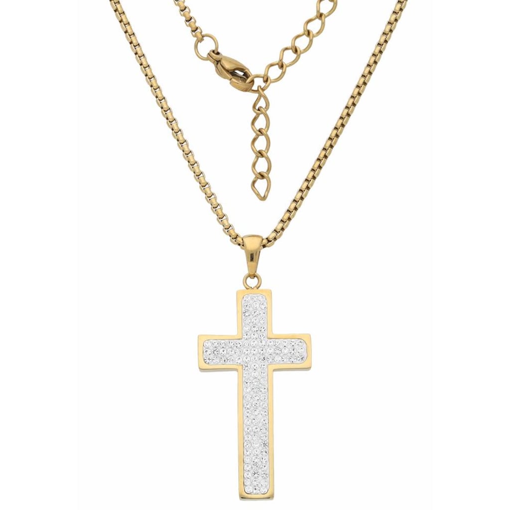 Firetti Kreuzkette »Schmuck Geschenk Halsschmuck Halskette Kreuz glitzernd«