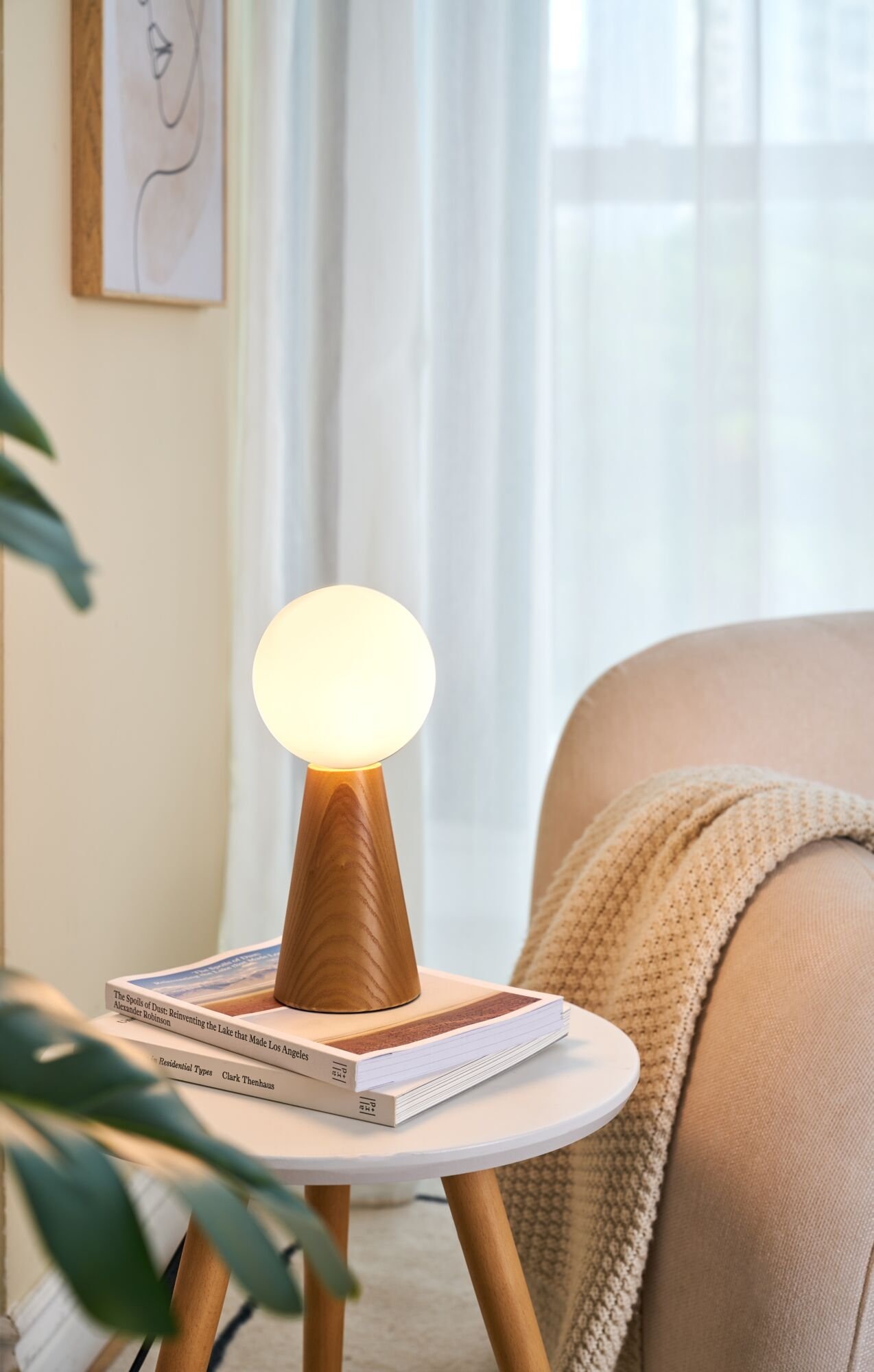 Pauleen Tischleuchte »Woody Soul Glas/Eschenholz 230V max. 3,5W Weiß/Holz n günstig online kaufen