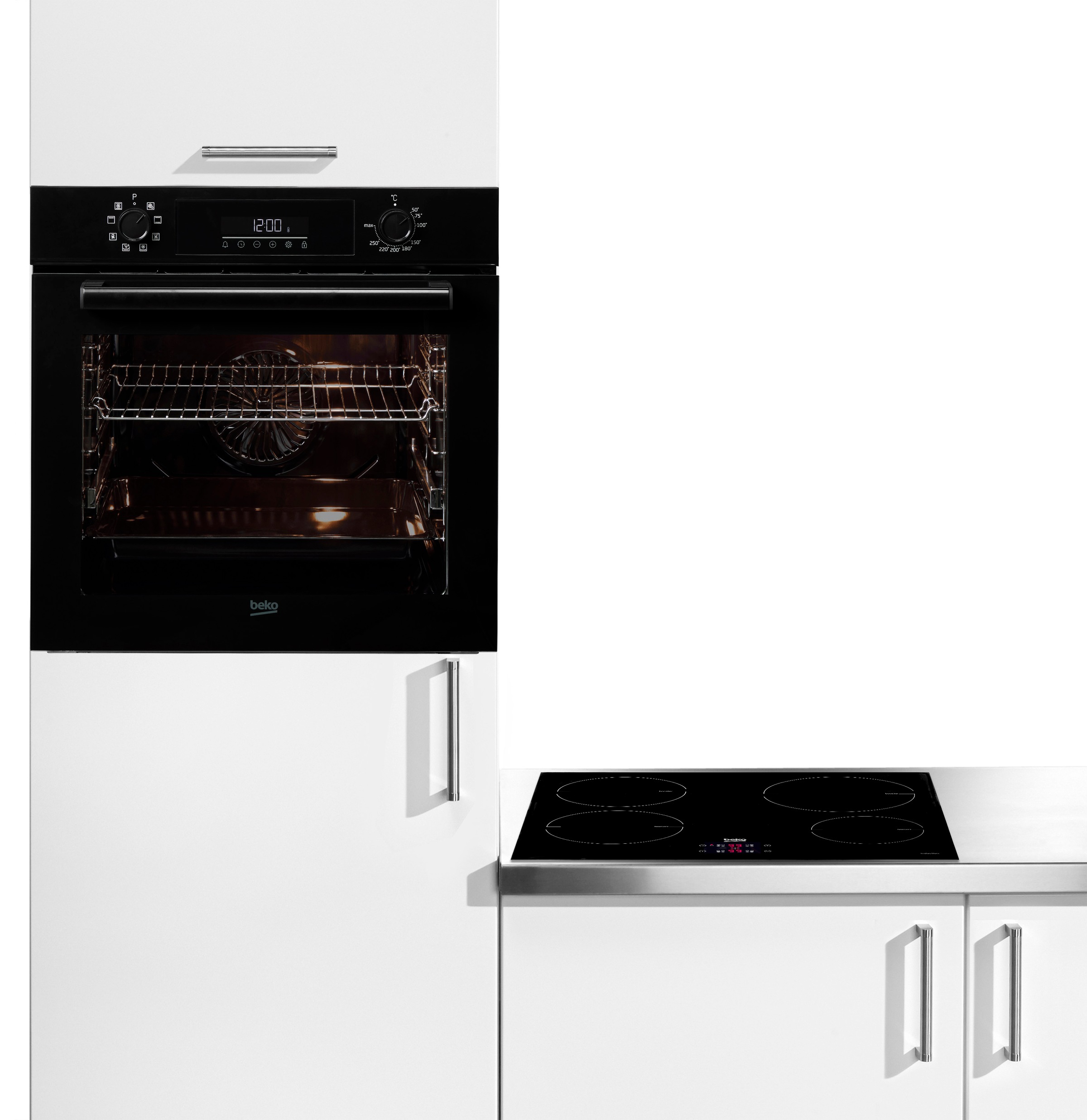 BEKO Elektro-Herd-Set »BBSM11340B«, mit 1-fach-Teleskopauszug, AeroPerfect
