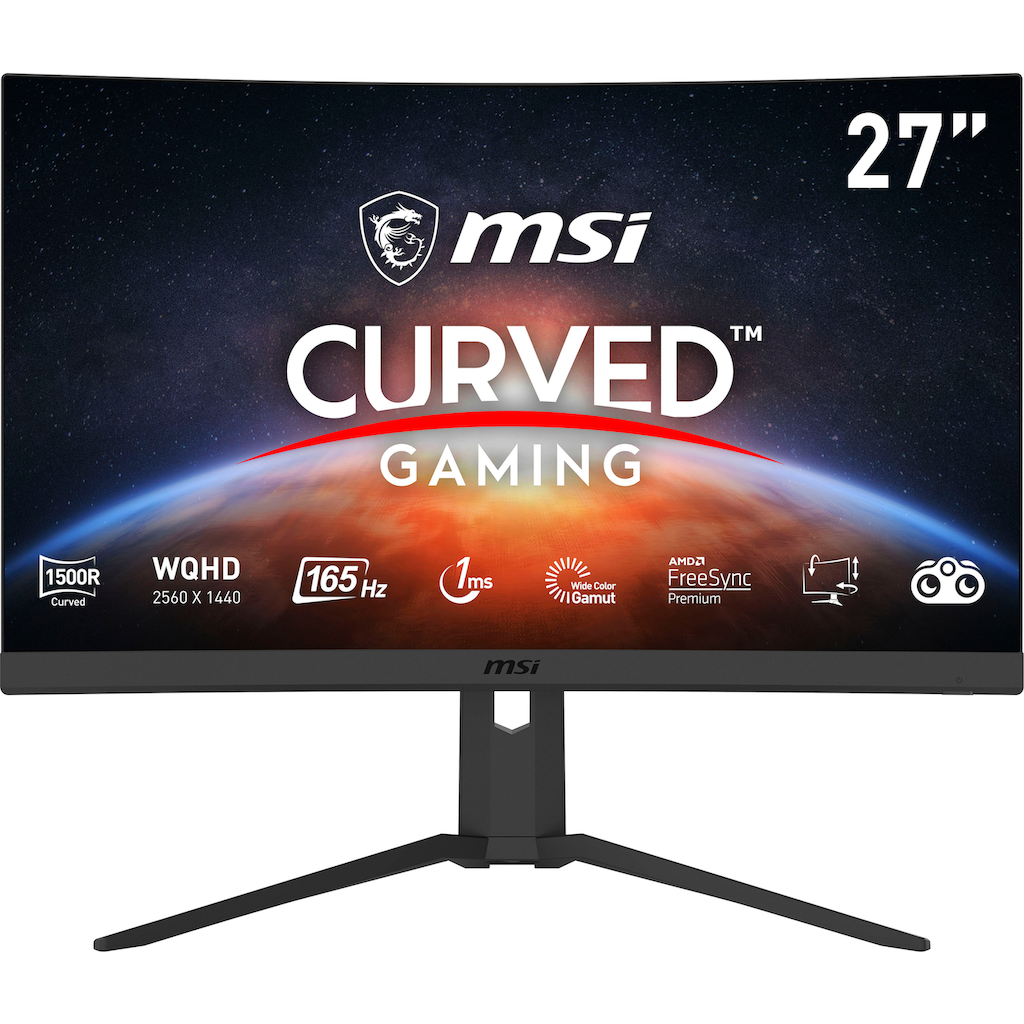 MSI Curved-Gaming-LED-Monitor »Optix G27CQ4P«, 69 cm/27 Zoll, 2560 x 1440 px, WQHD, 1 ms Reaktionszeit, 165 Hz