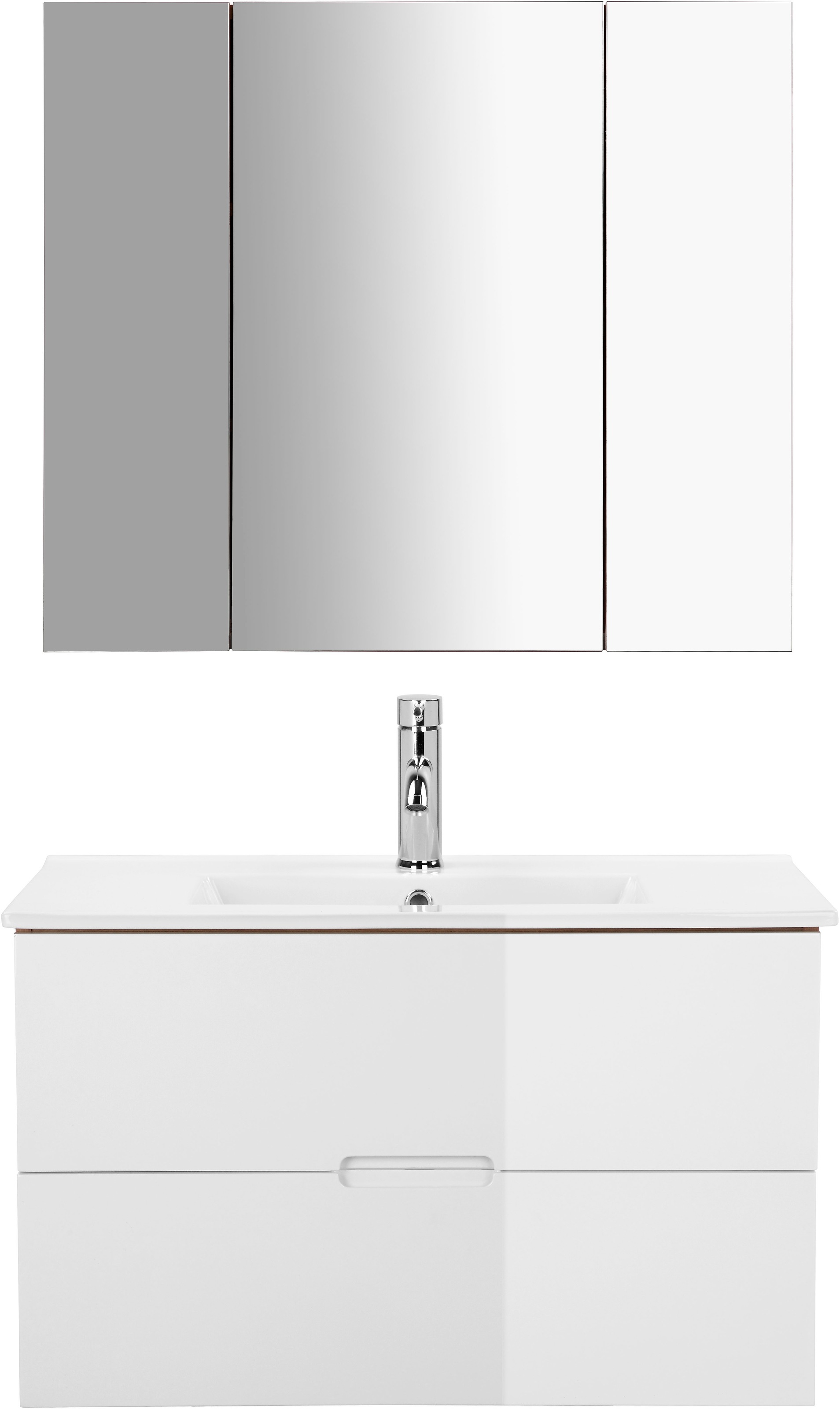 welltime Badmöbel-Set »Lund Badmöbel Set Badschrank Badezimmerset« Komplett günstig online kaufen