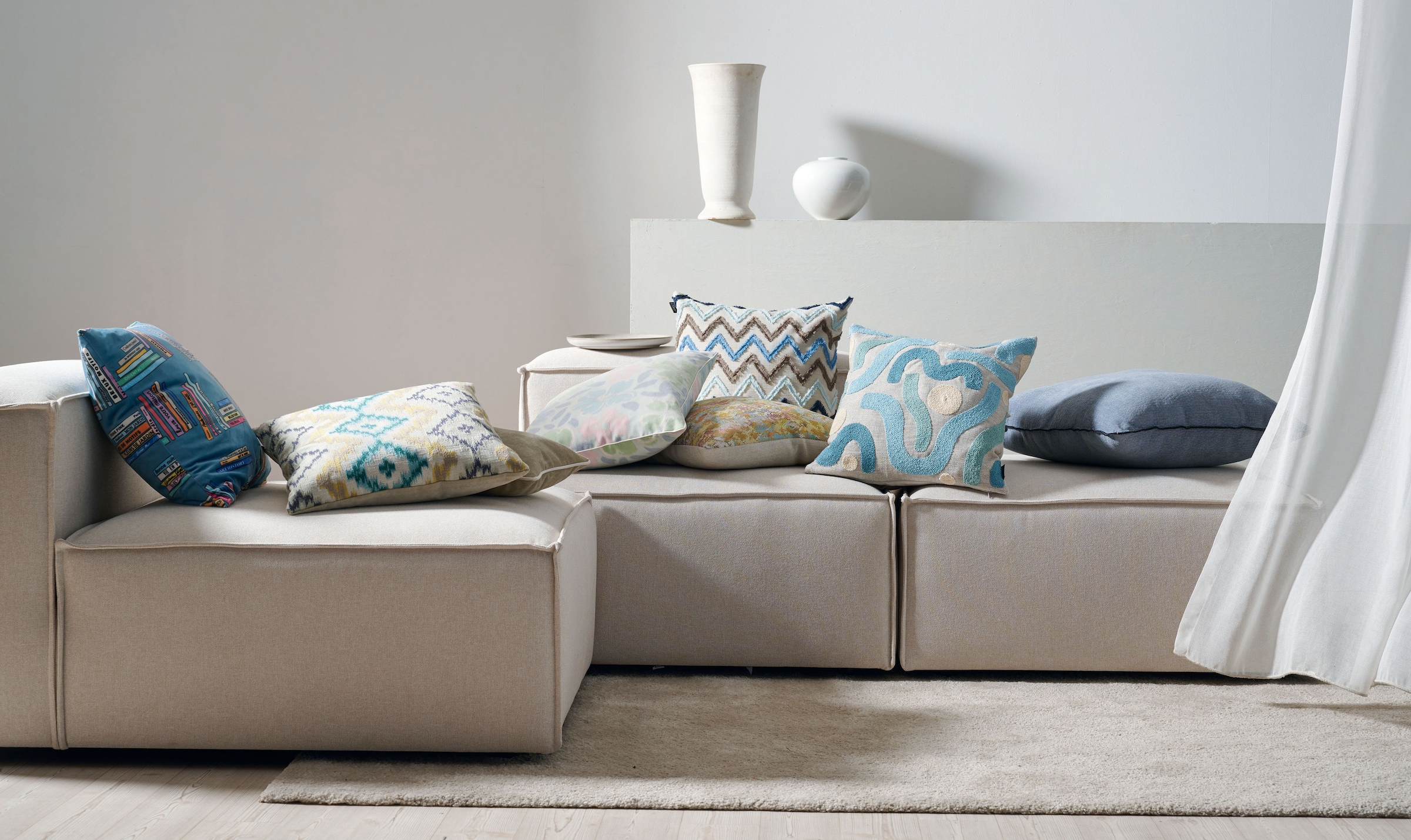 APELT Dekokissen »Milan in Ikat-Design« inclusive Soft-Kissenfüllung 100% PES